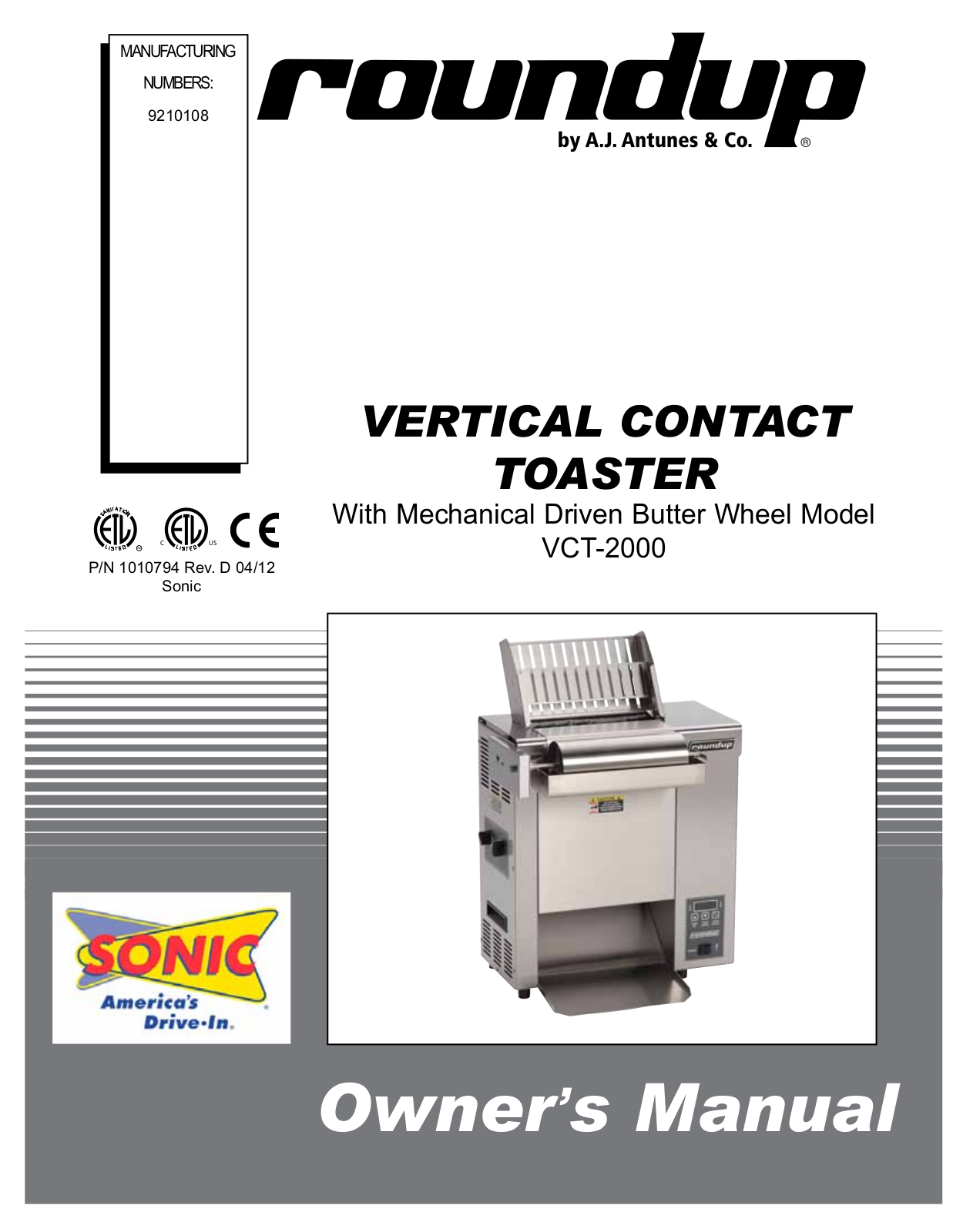 Antunes VCT-2000SONIC User Manual