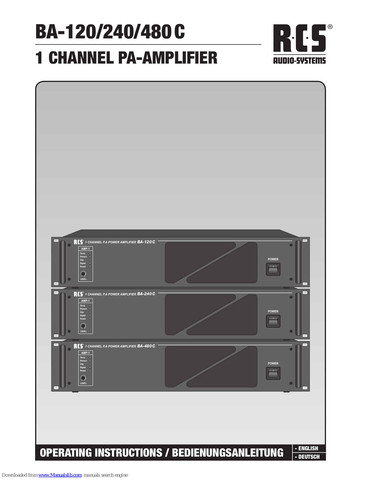 RCS BA-120, BA-240, BA-480C Operating Instructions Manual