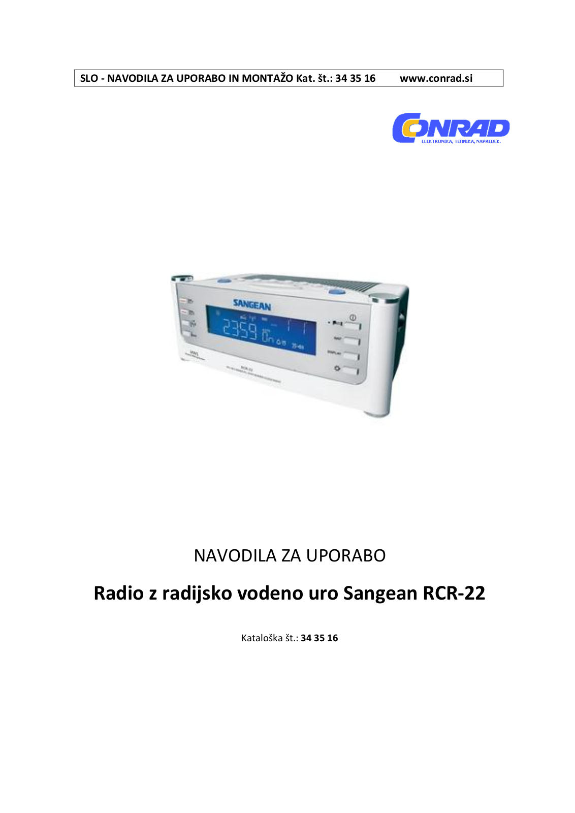 Sangean RCR22 User guide