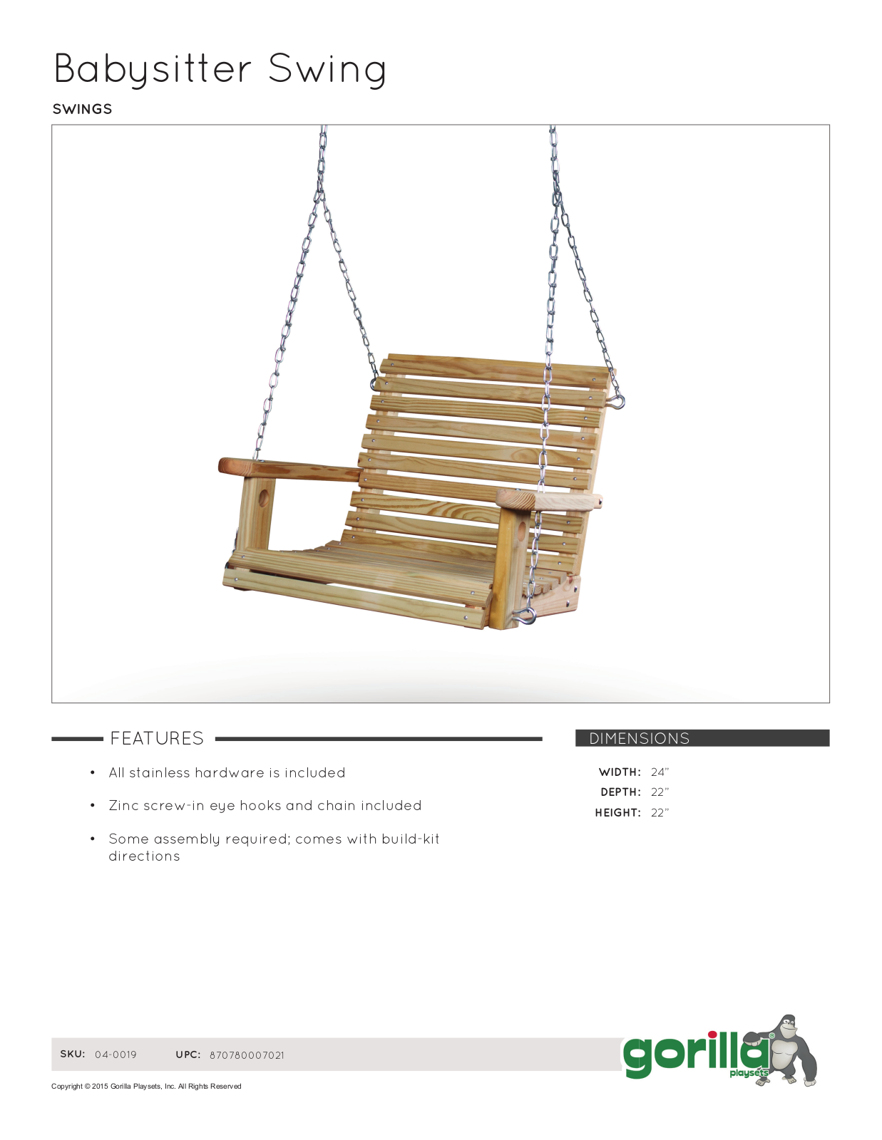 Gorilla Playsets GOR1155 Specifications - ManualMachine.com