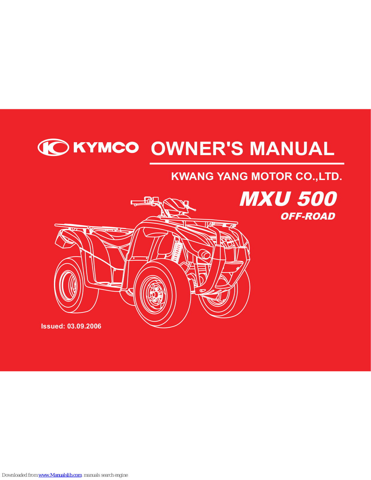 KYMCO 2006 MXU 500 Off-Road Owner's Manual