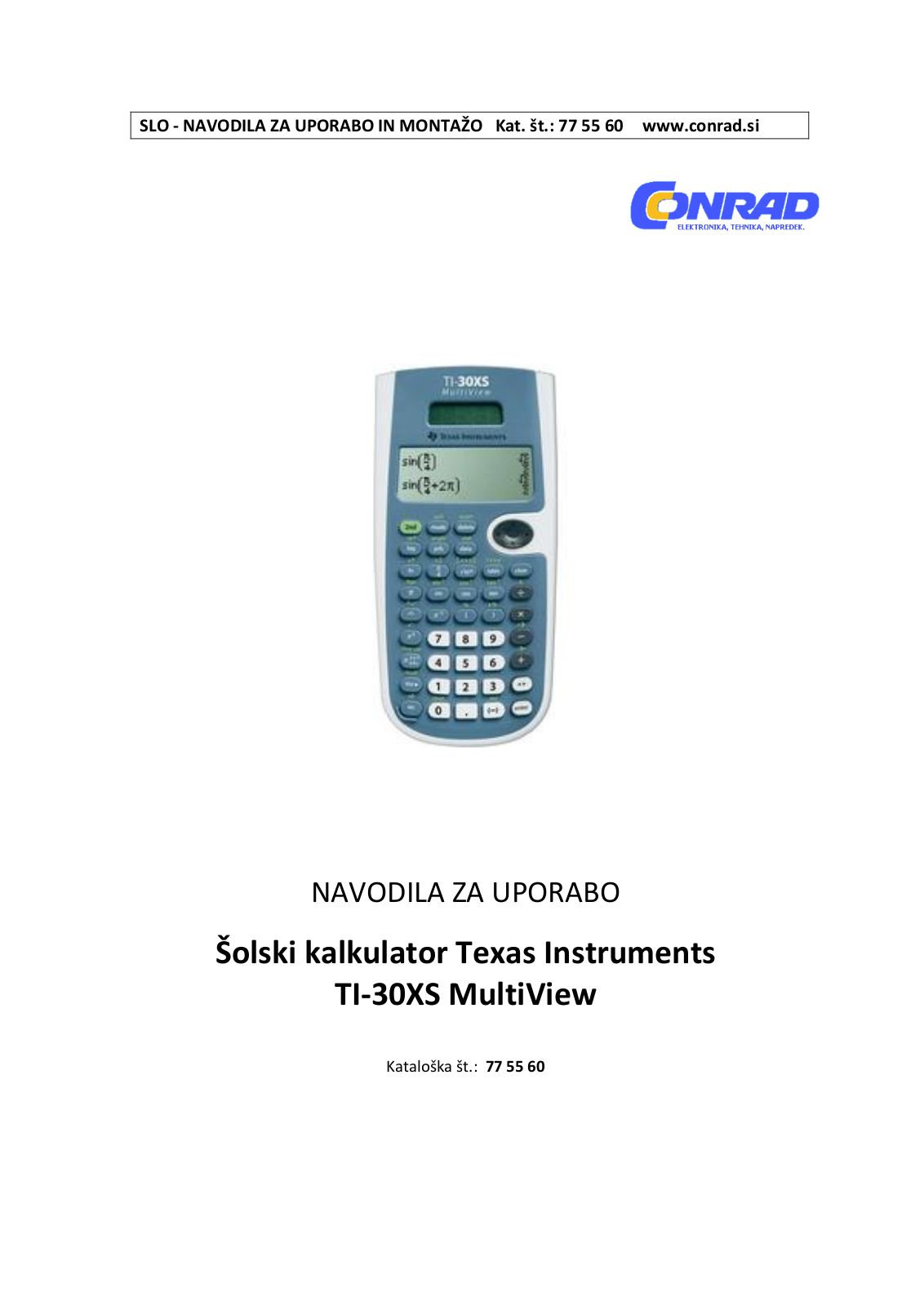 Texas Instruments TI‐30XS MultiView User guide