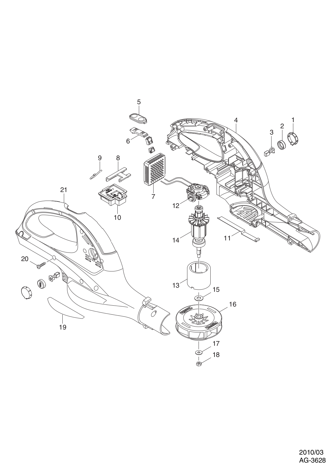 Dolmar AG-3628 PARTS LIST