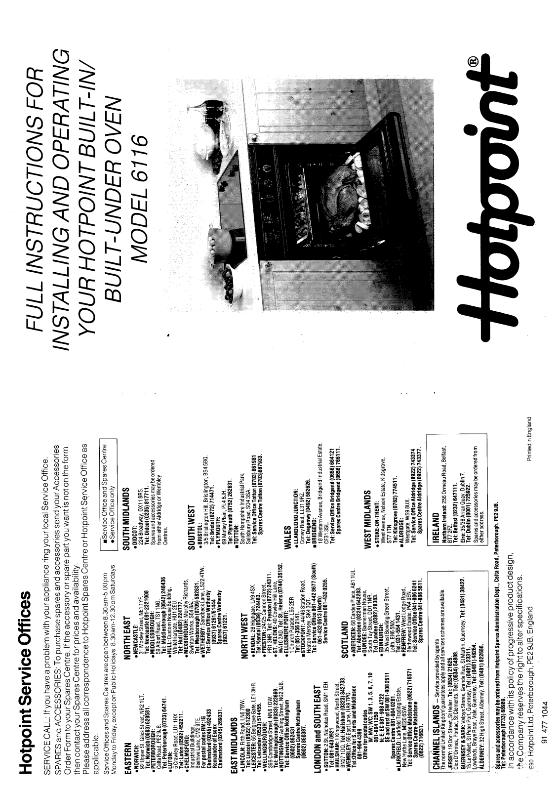 Hotpoint-Ariston HB6116 User Manual