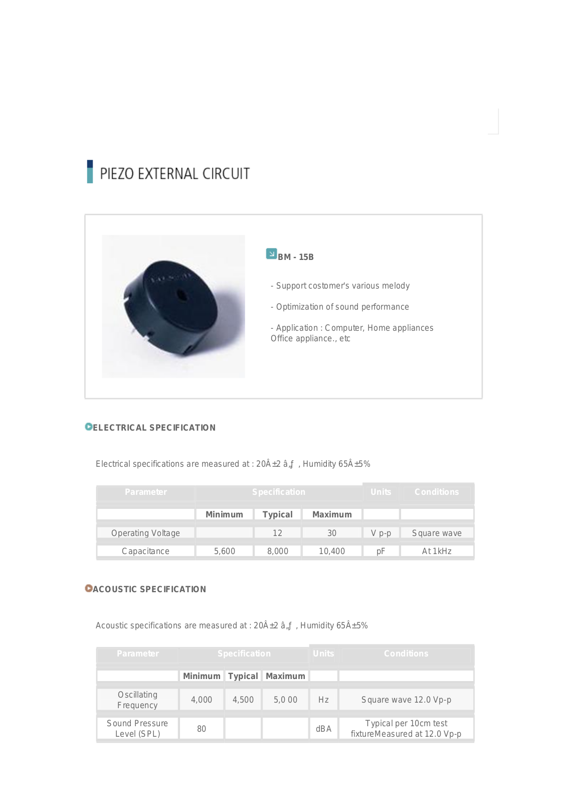 EKULIT SUMMER BM 15B Datasheet - ManualMachine.com