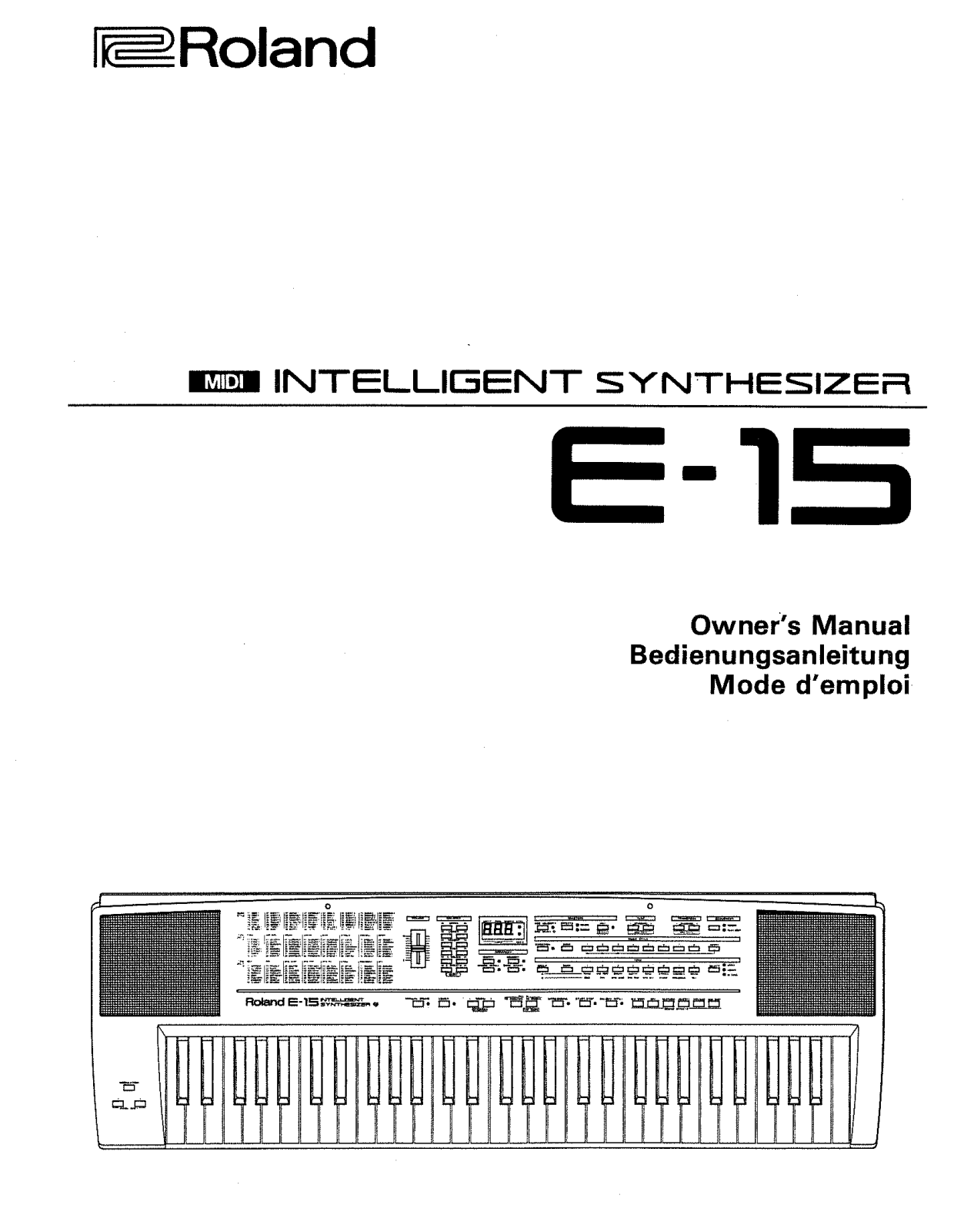 Roland Corporation E-15 Owner's Manual