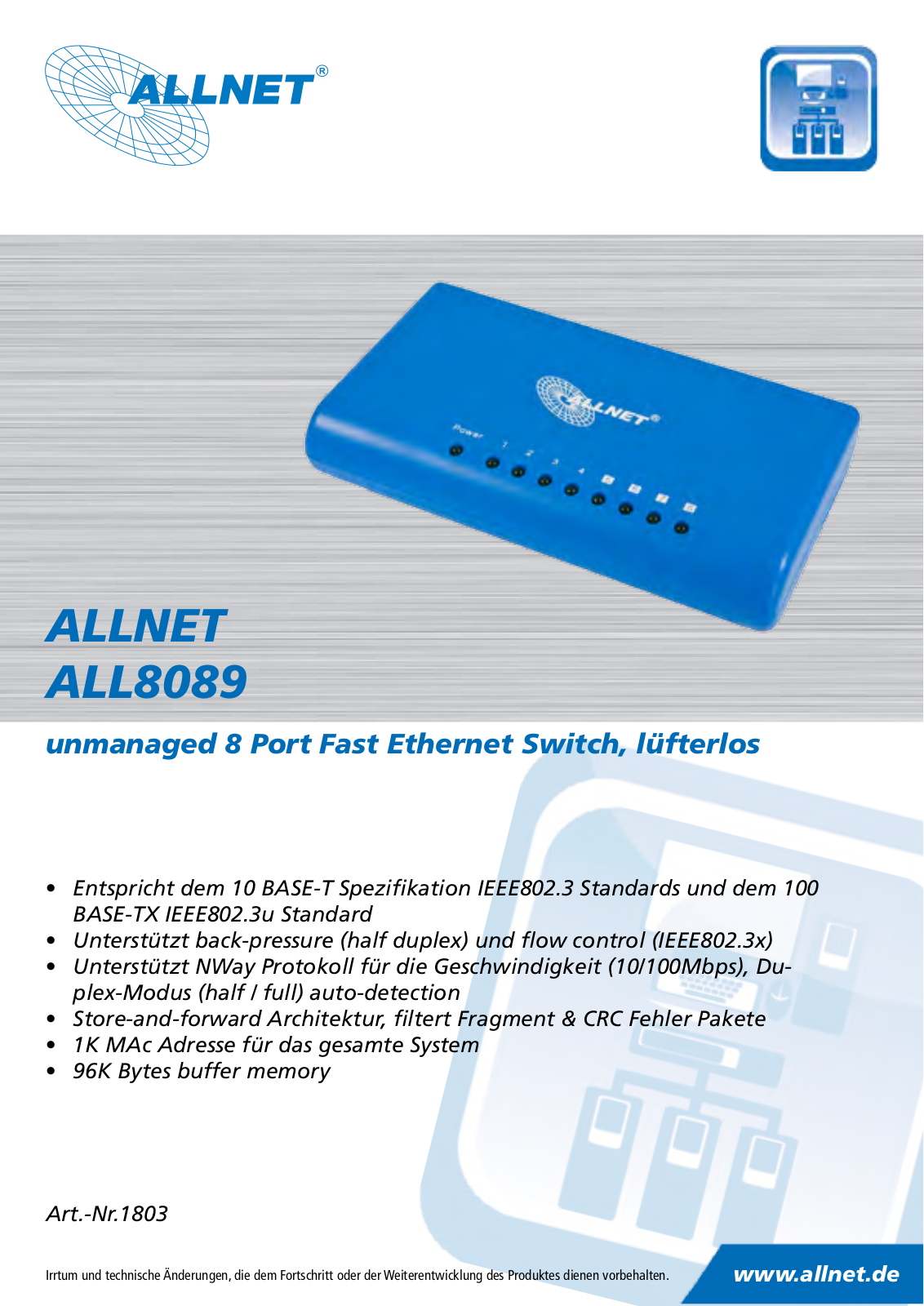 Allnet ALL8089 User Manual