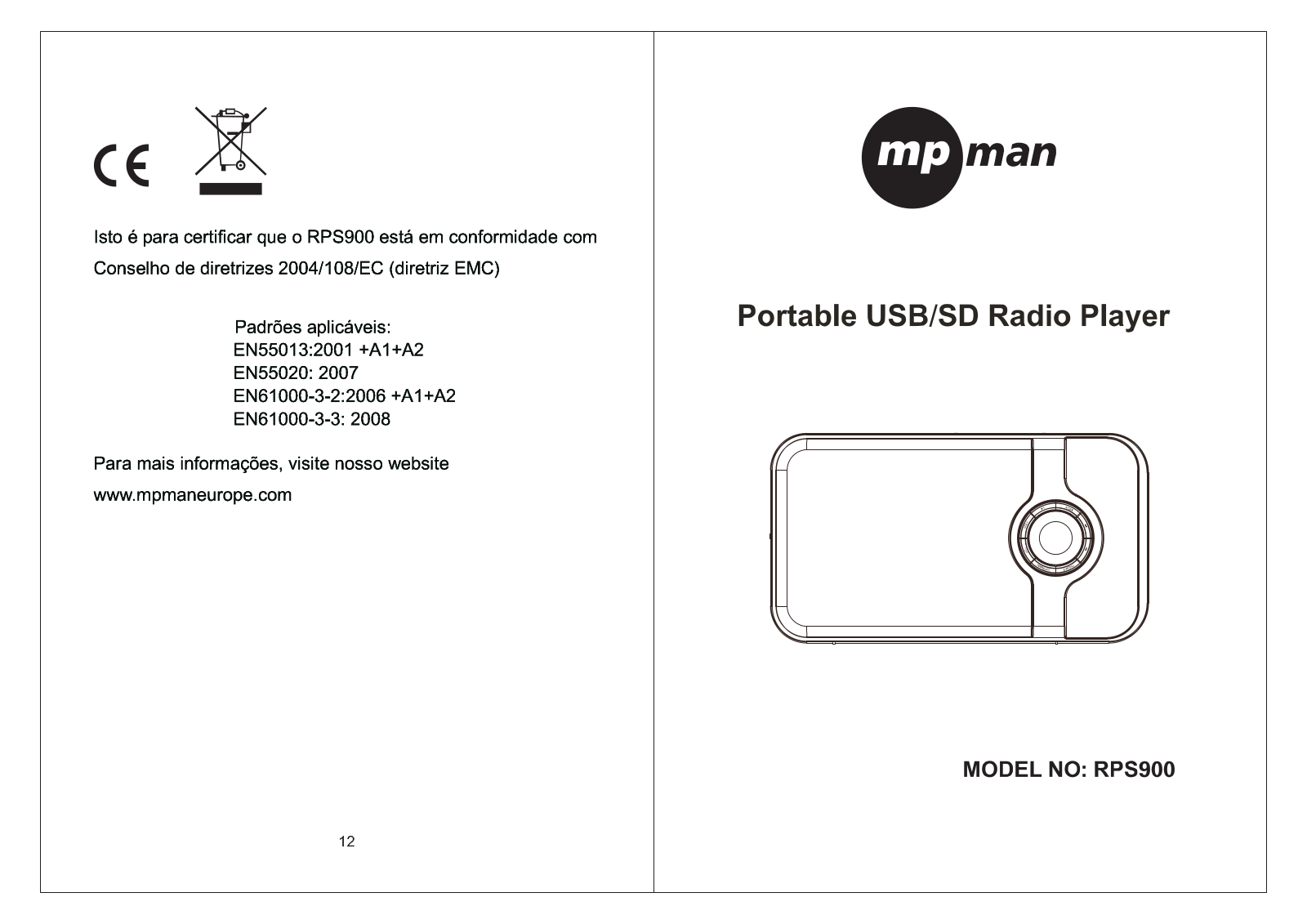 Mpman RPS 900 INSTRUCTION MANUAL