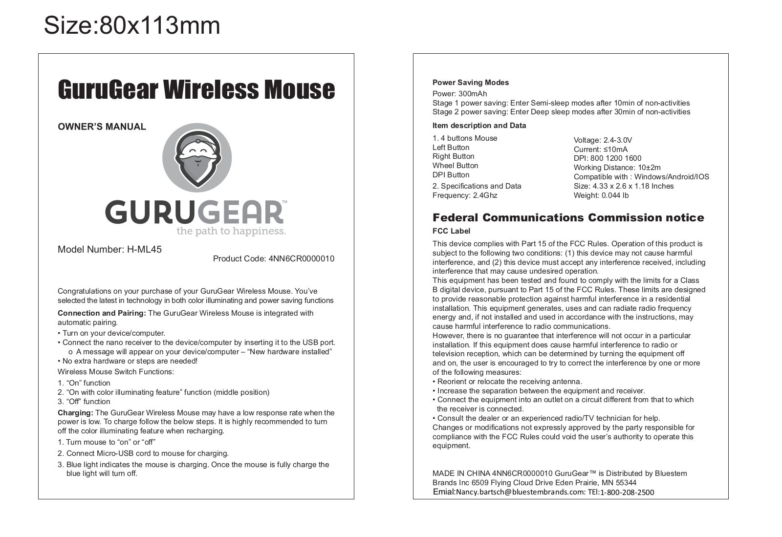 Bluestem NN6CR User Manual