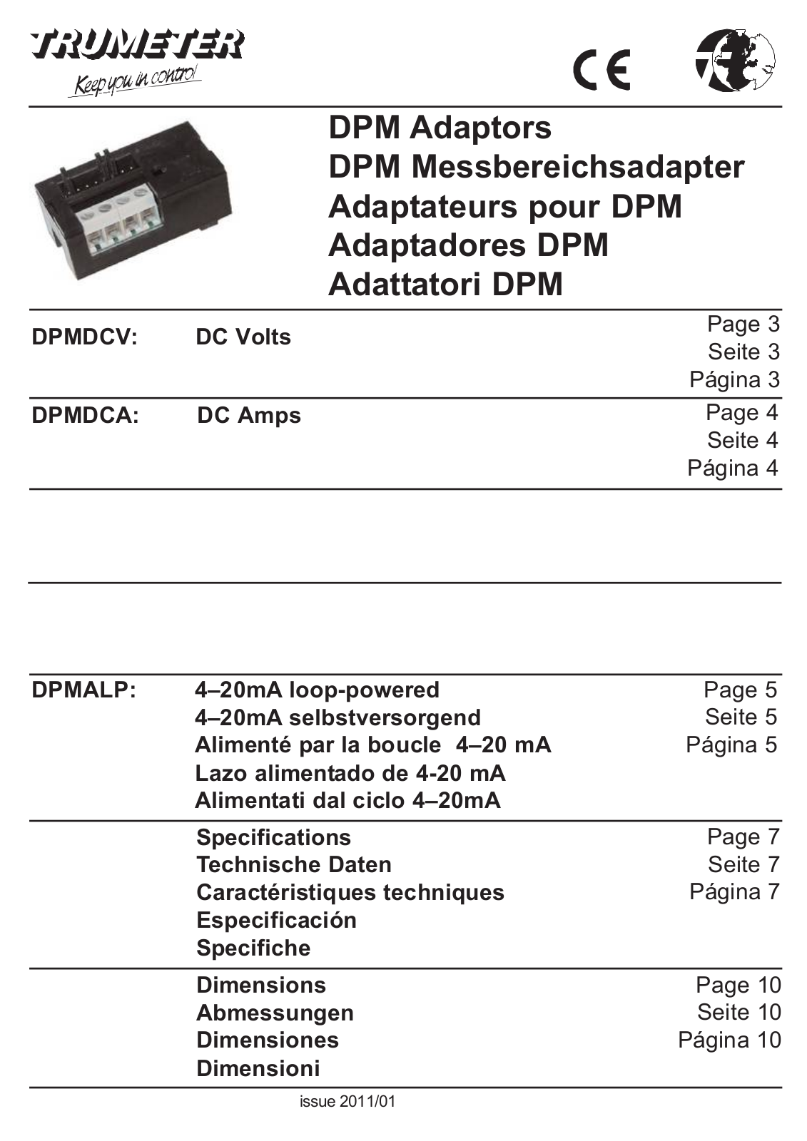 TDE Instruments DPMDCV, DPMDCA User guide