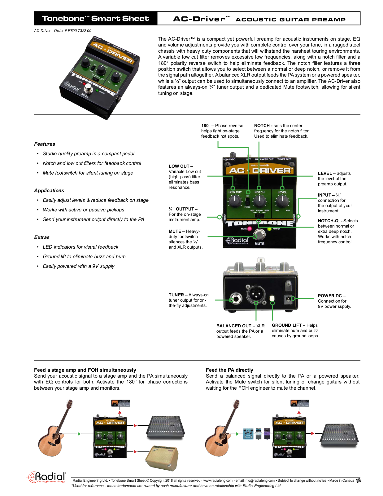 Radial Engineering AC Driver User Manual