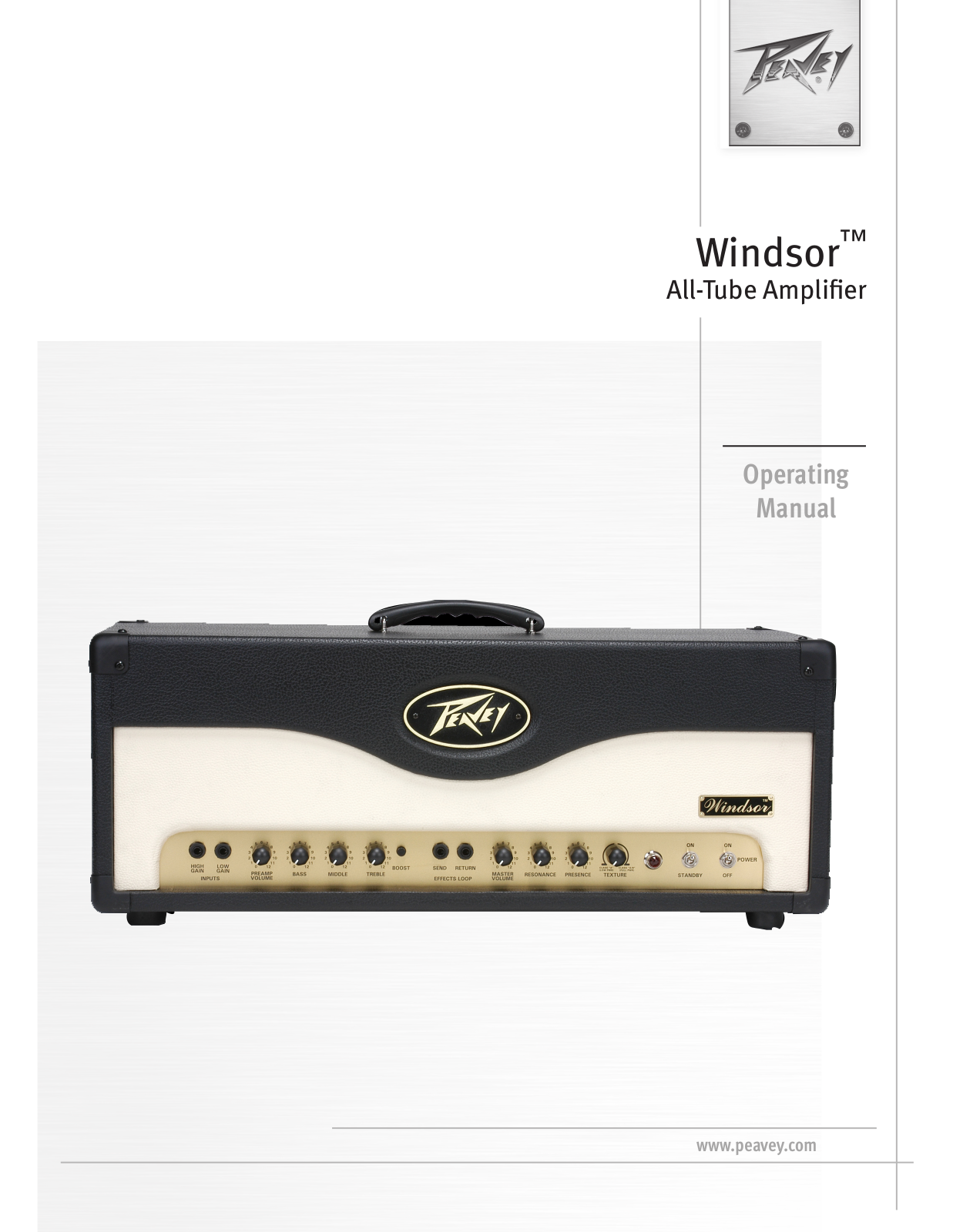 Peavey WINDSOR Operating guide