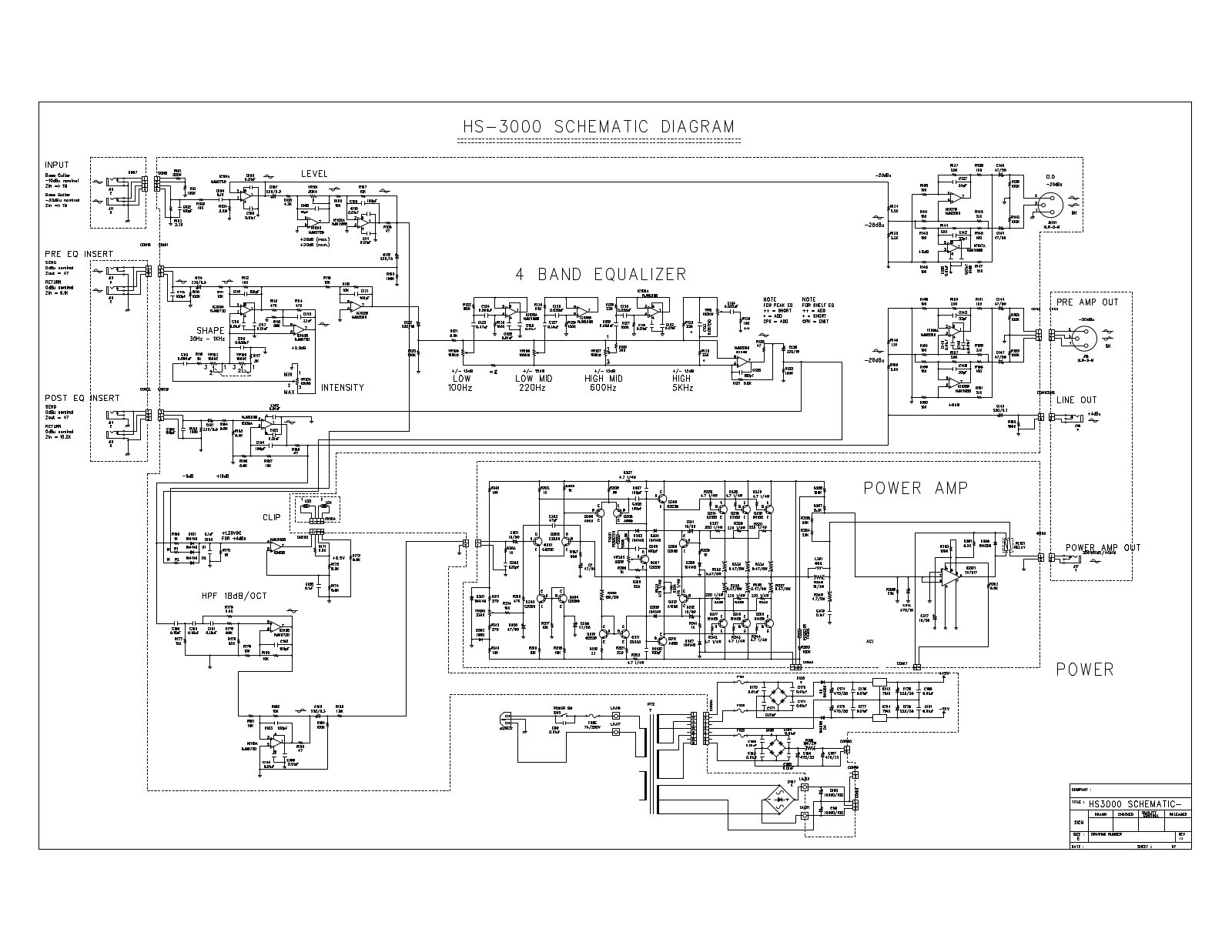 Hartke HS3000 Schematic