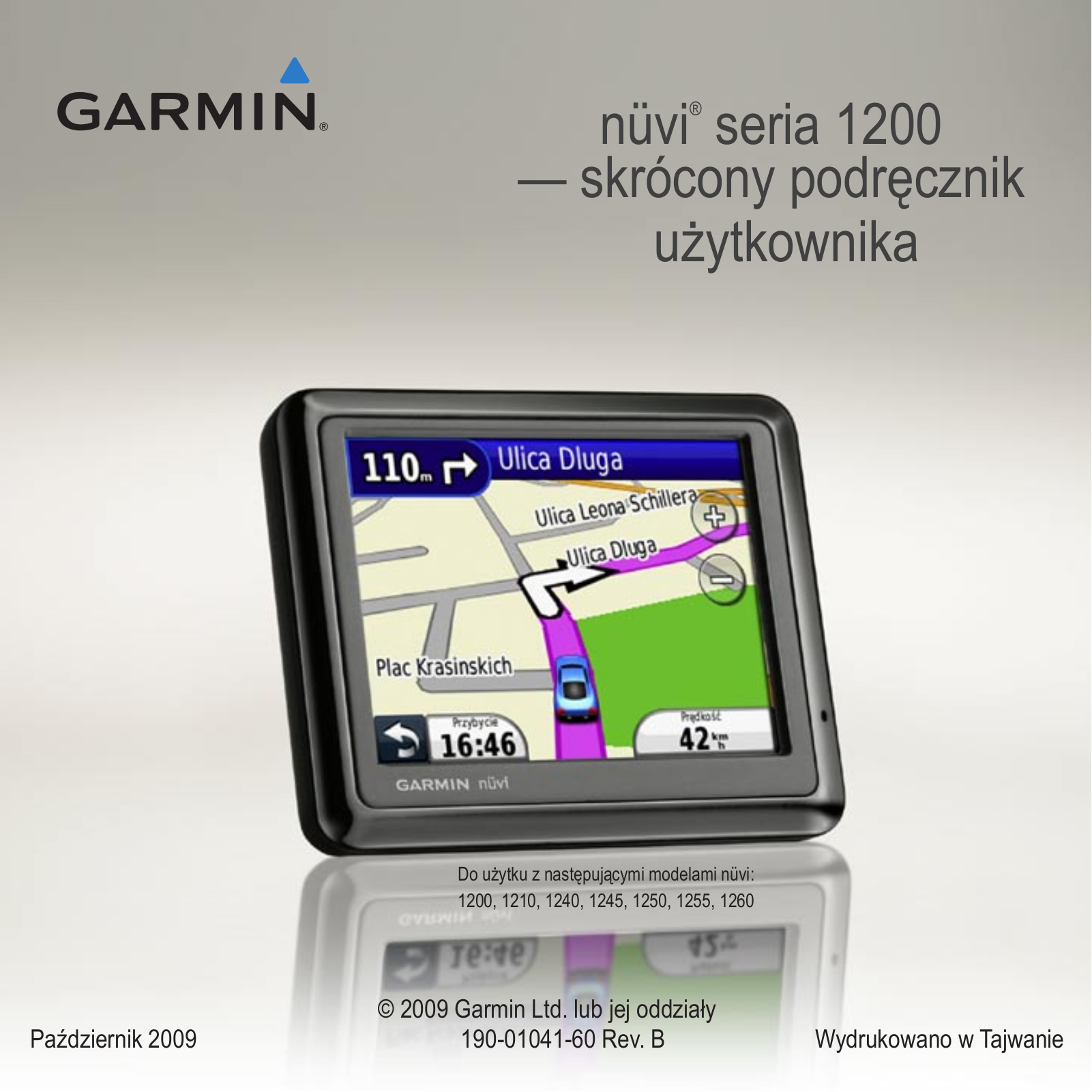 Garmin nüvi 1250, nüvi 1260T, nüvi 1200, nüvi 1240 User's Guide