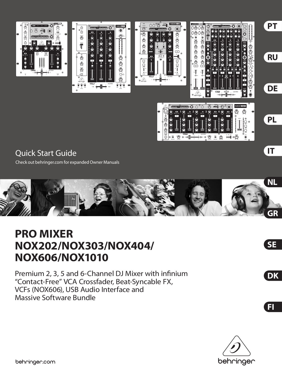 Behringer NOX202, NOX303, NOX404, NOX606, NOX1010 Quick Start Guide