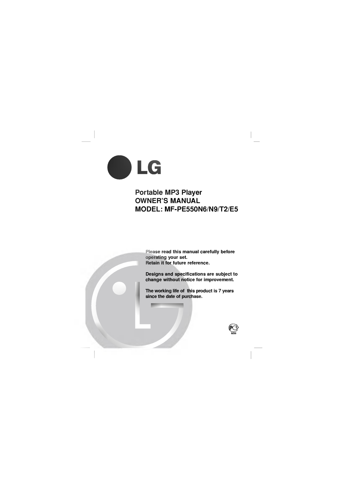 LG MF-PE550T2 User guide