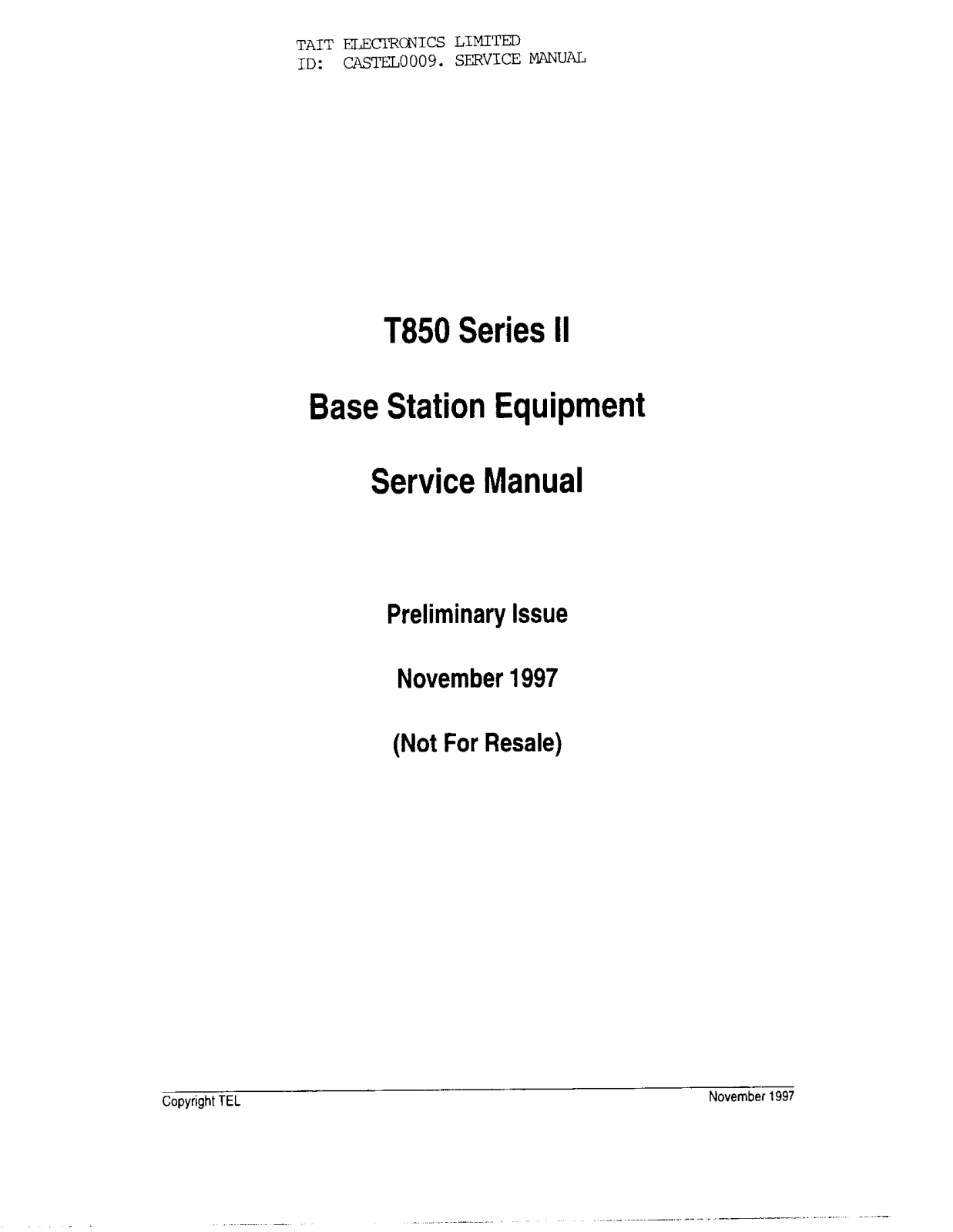 Tait TEL0009 Users Manual