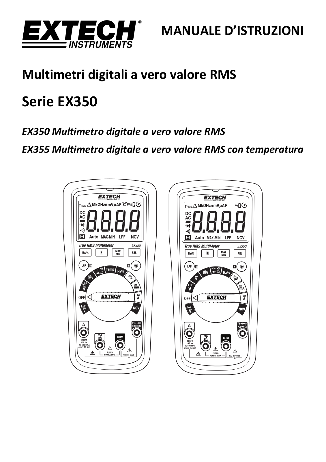 Extech EX355, EX350 User guide