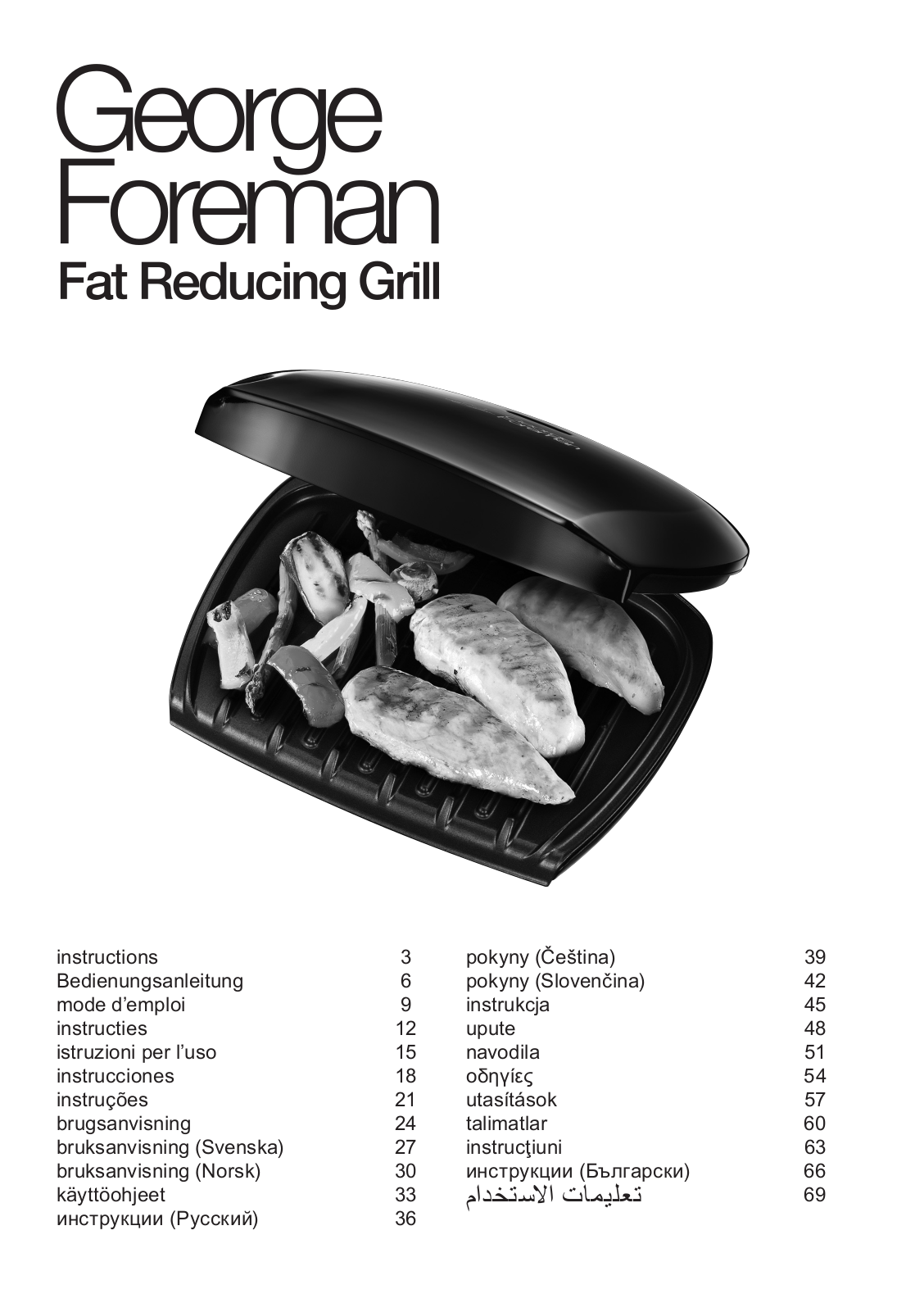 George Foreman Family Grill 18874-56 User manual