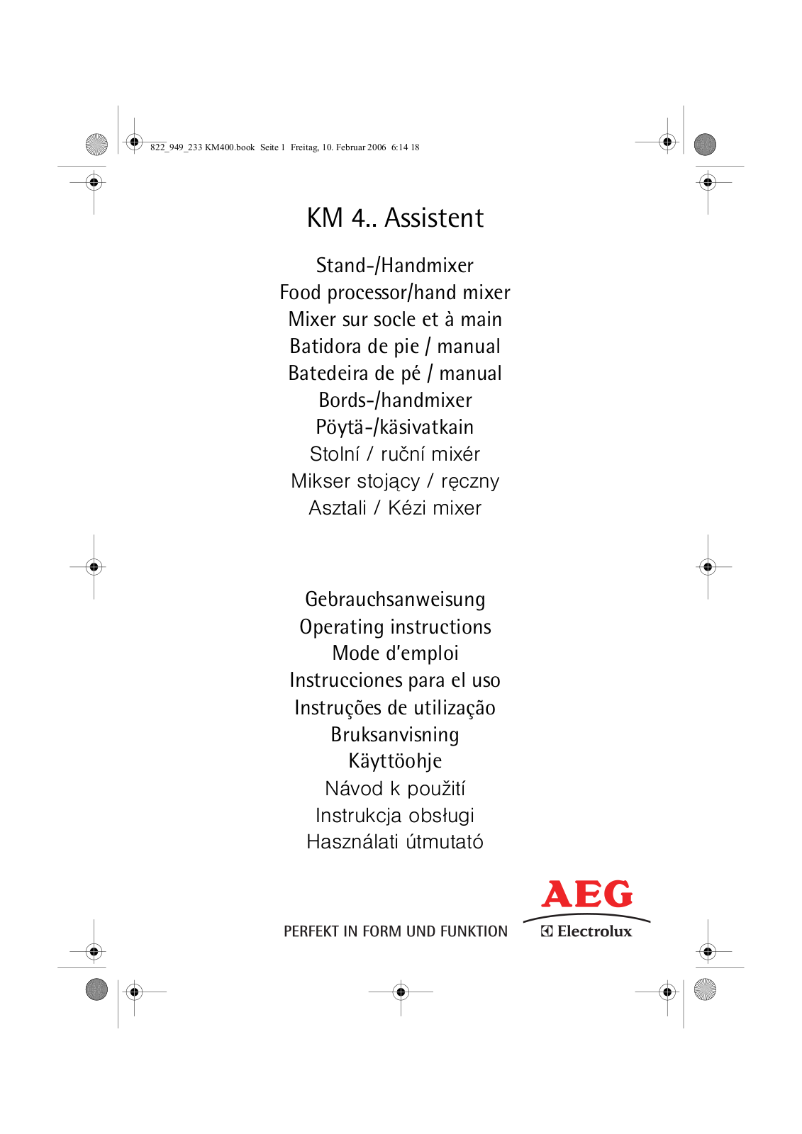Aeg-electrolux ASSISTENT KM 450 Manual
