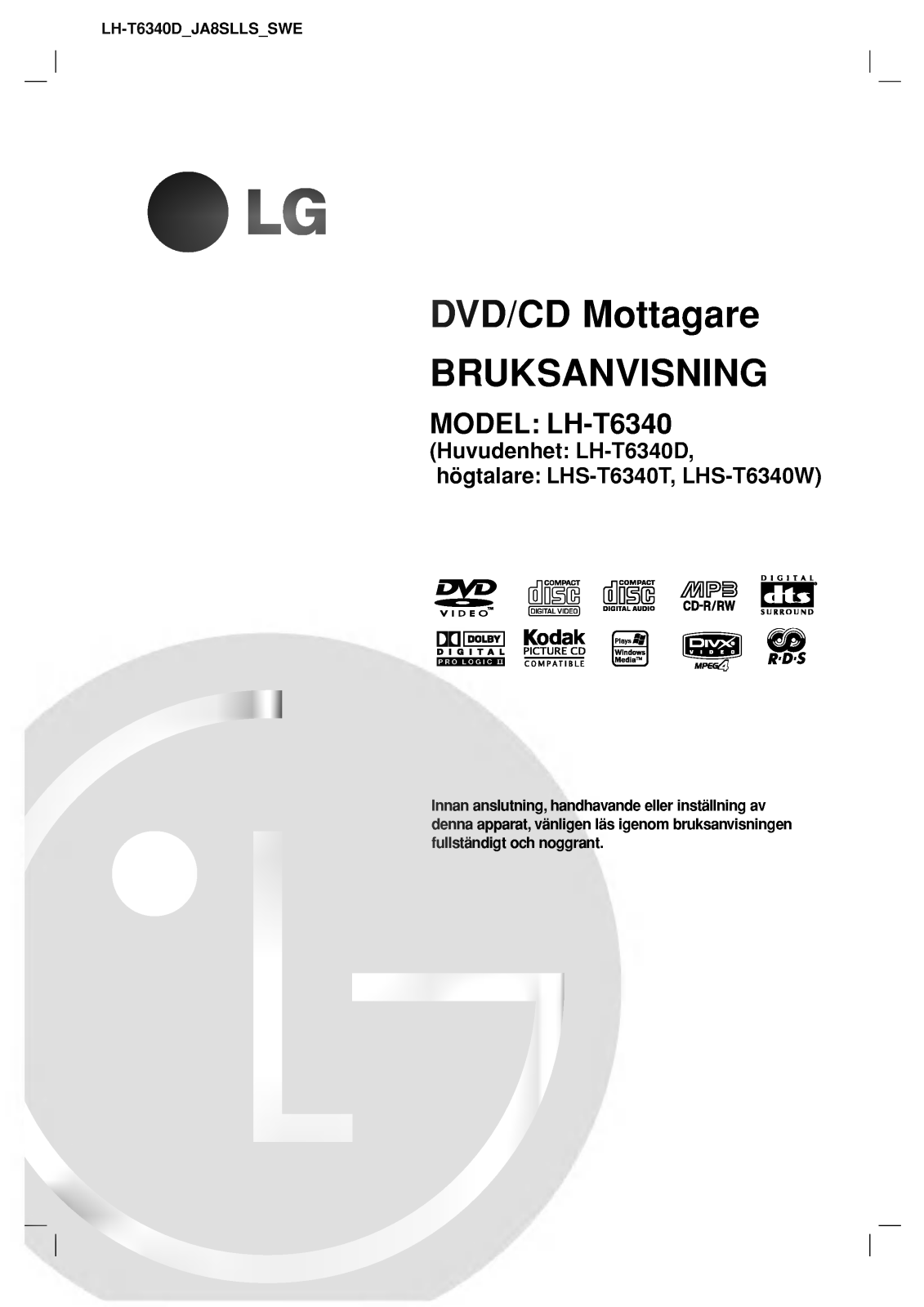 LG LH-T6340D User manual