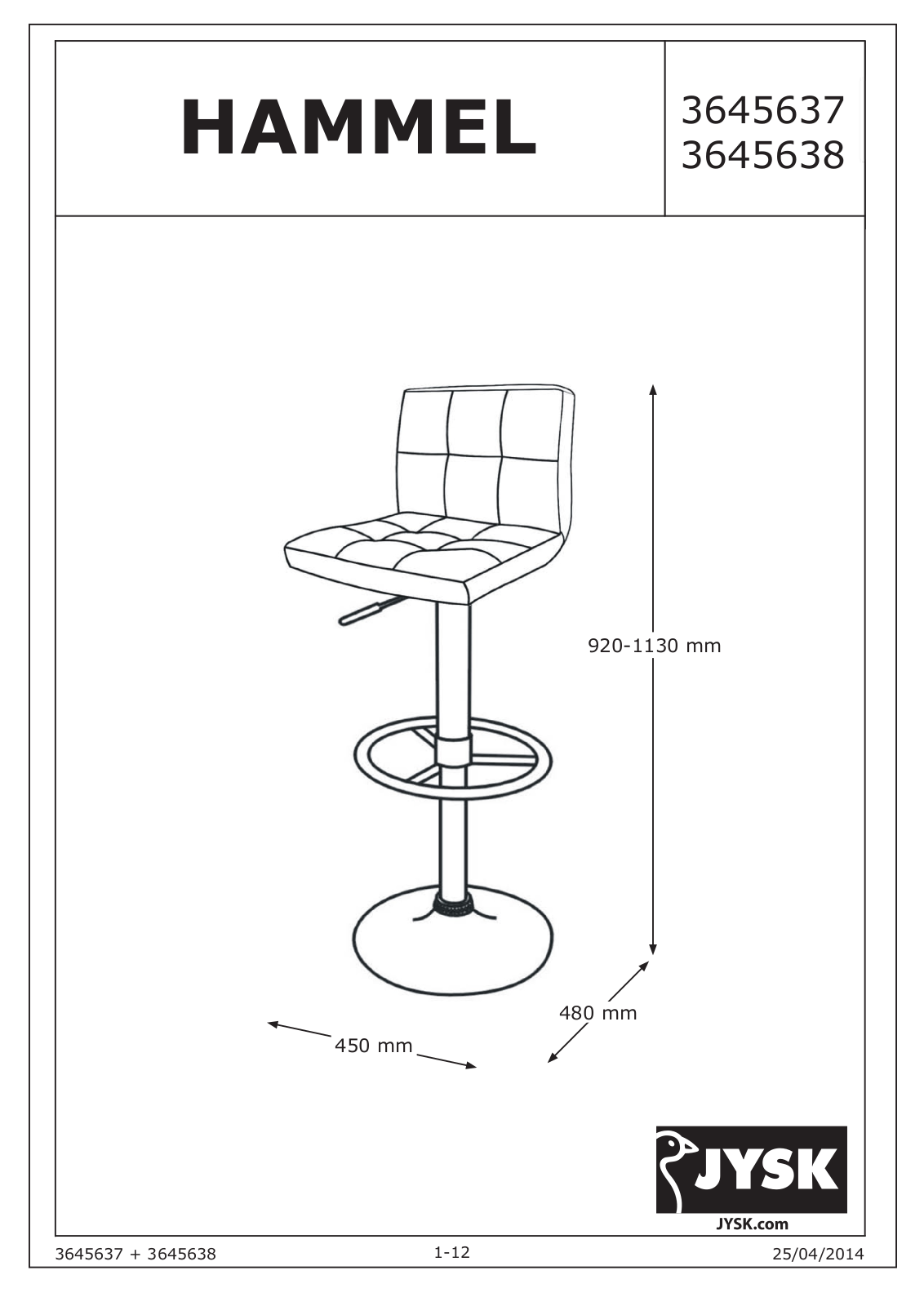 JYSK Hammel User Manual