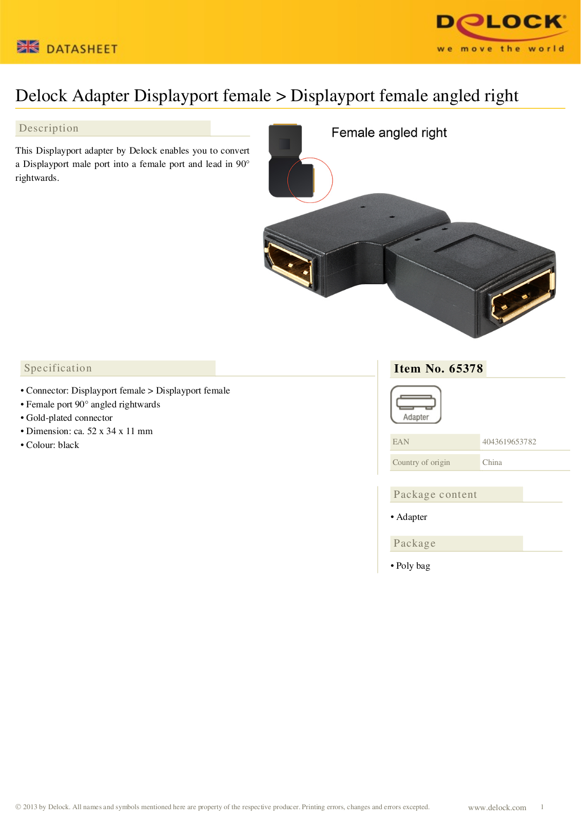 DeLOCK 65378 User Manual