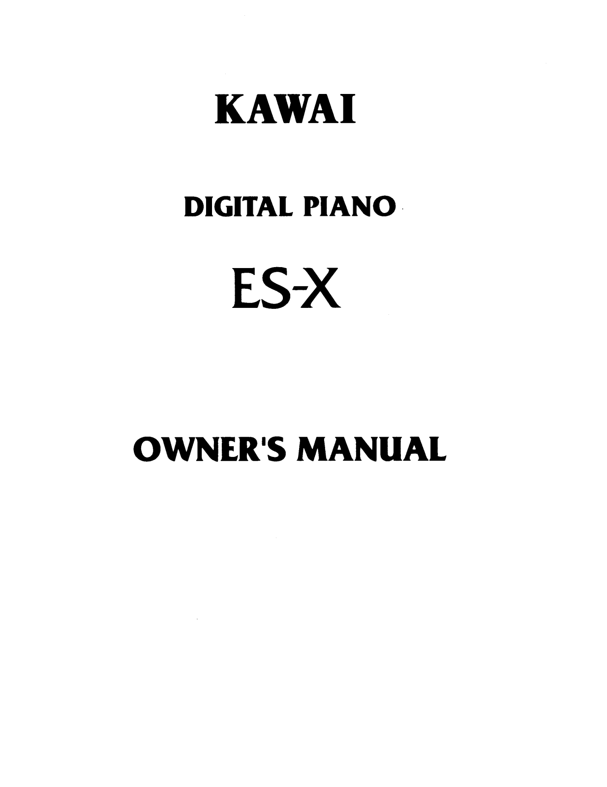 Kawai ESX User Manual