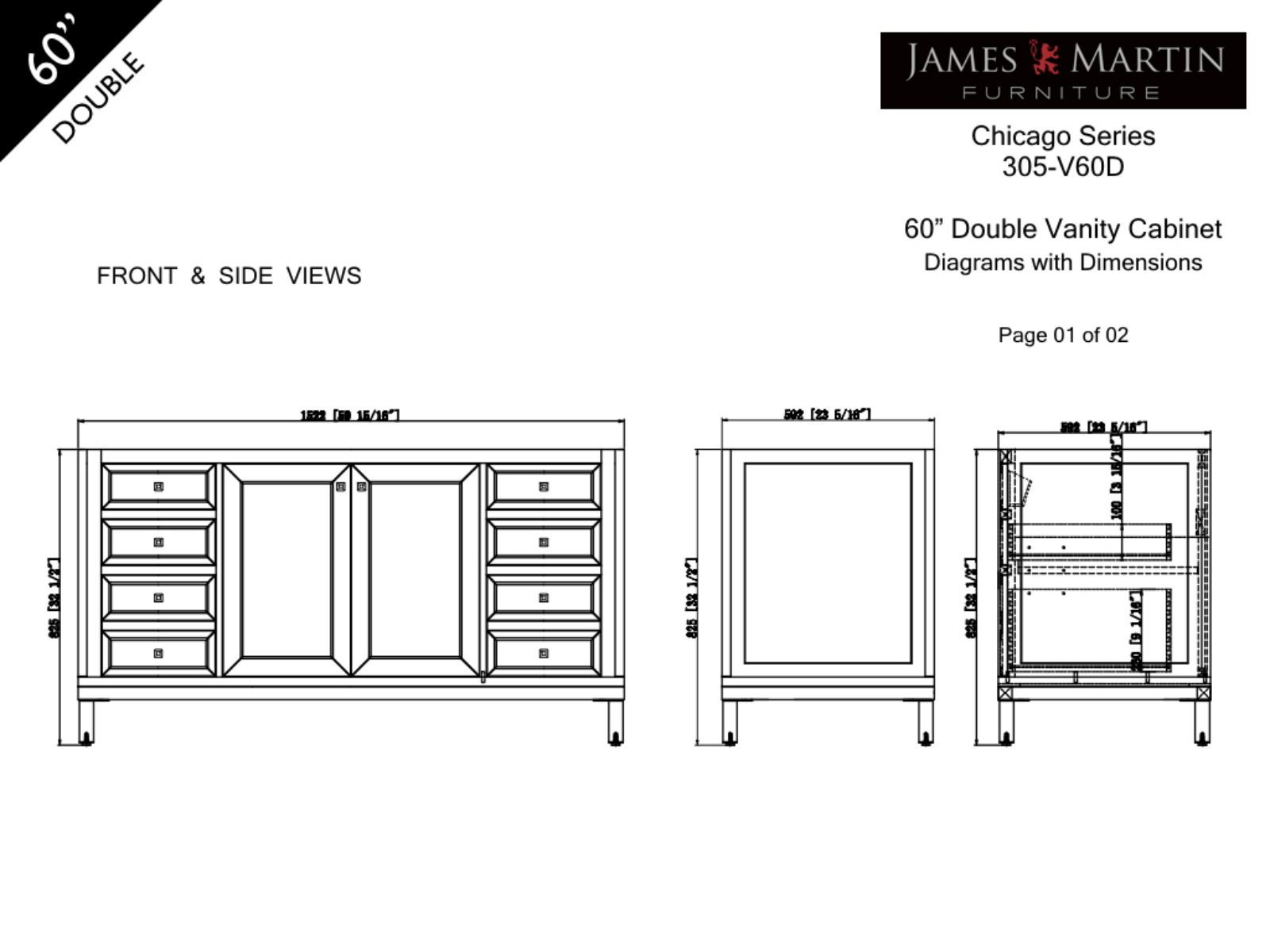 James Martin 305V60DWWW4CAR Specifications