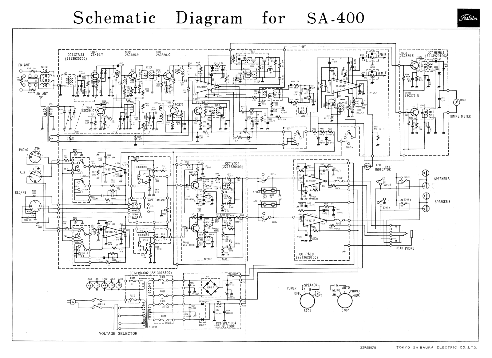Toshiba SA-400 Schematic - ManualMachine.com