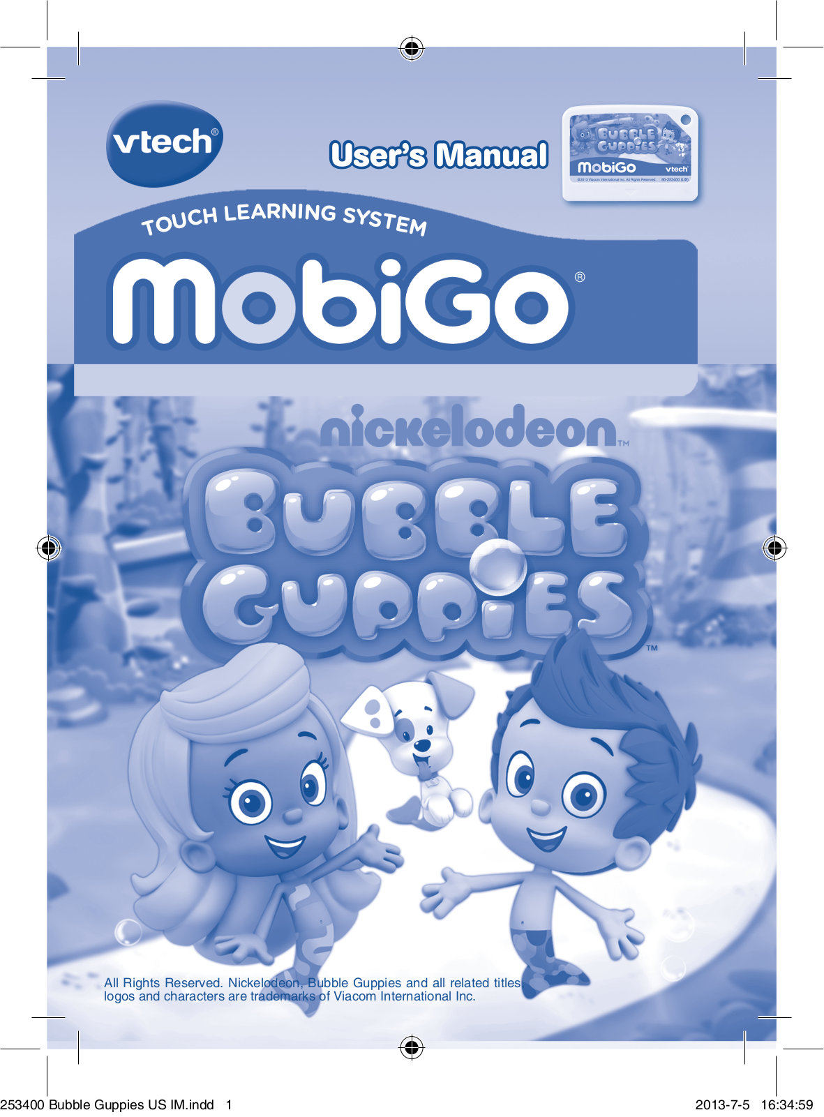 VTech MobiGo Bubble Guppies Owner's Manual
