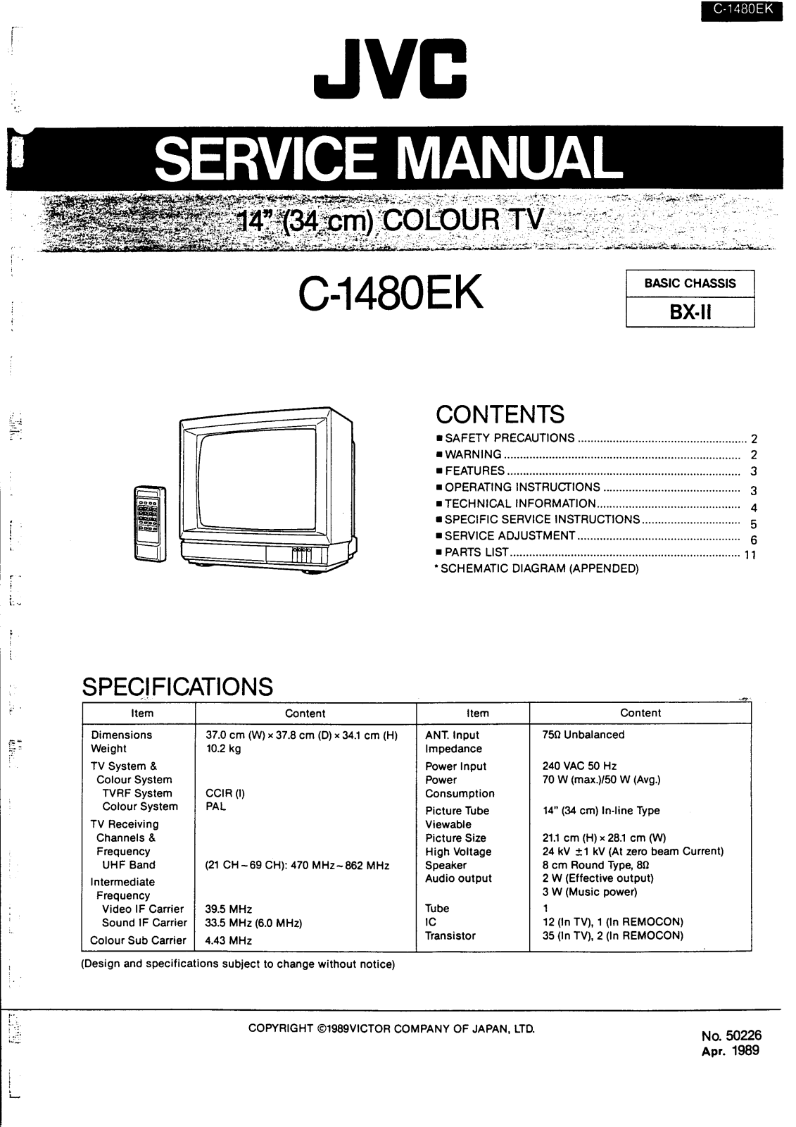 JVC C1480 Schematic