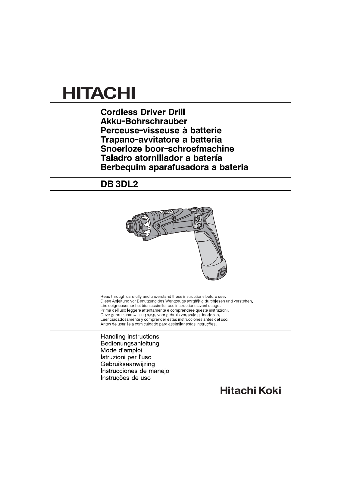 Hitachi Koki DB 3DL2 User Manual