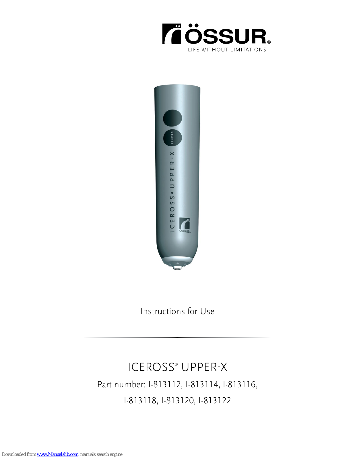 Ossur ICEROSS I-813120, ICEROSS I-813122, ICEROSS I-813116, ICEROSS I-813114, ICEROSS I-813118 Instruction Manual