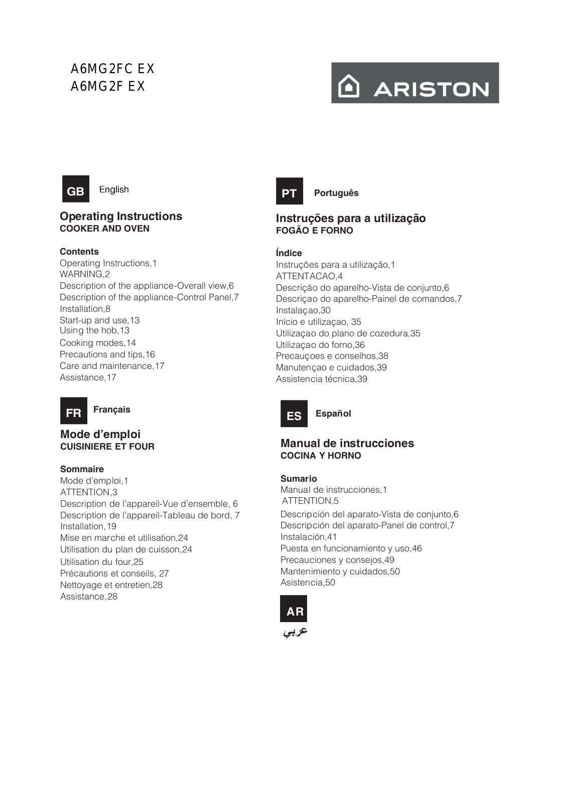 Hotpoint A6MG2FC EX User Manual