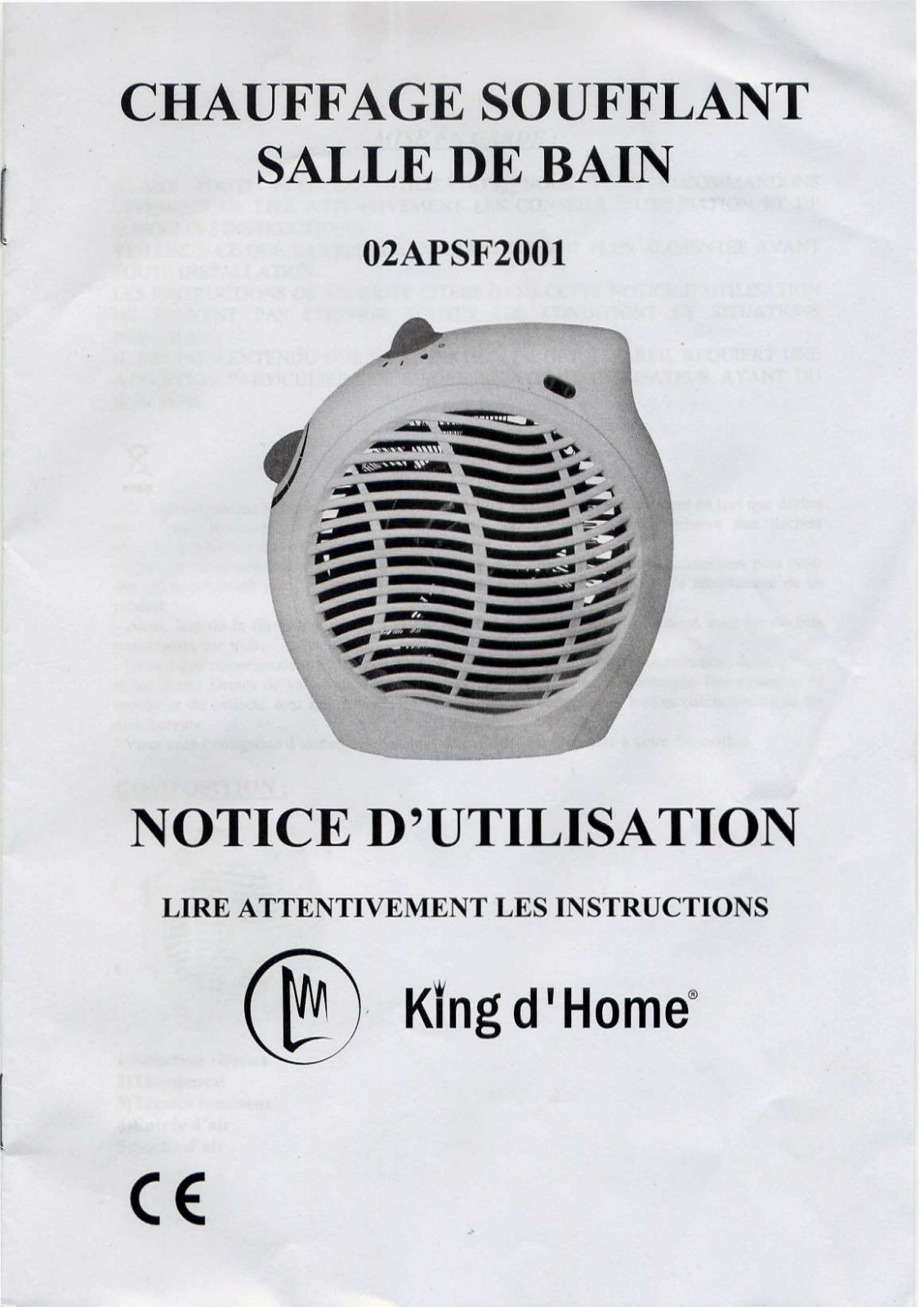 KING D HOME 02APSF2001 User Manual