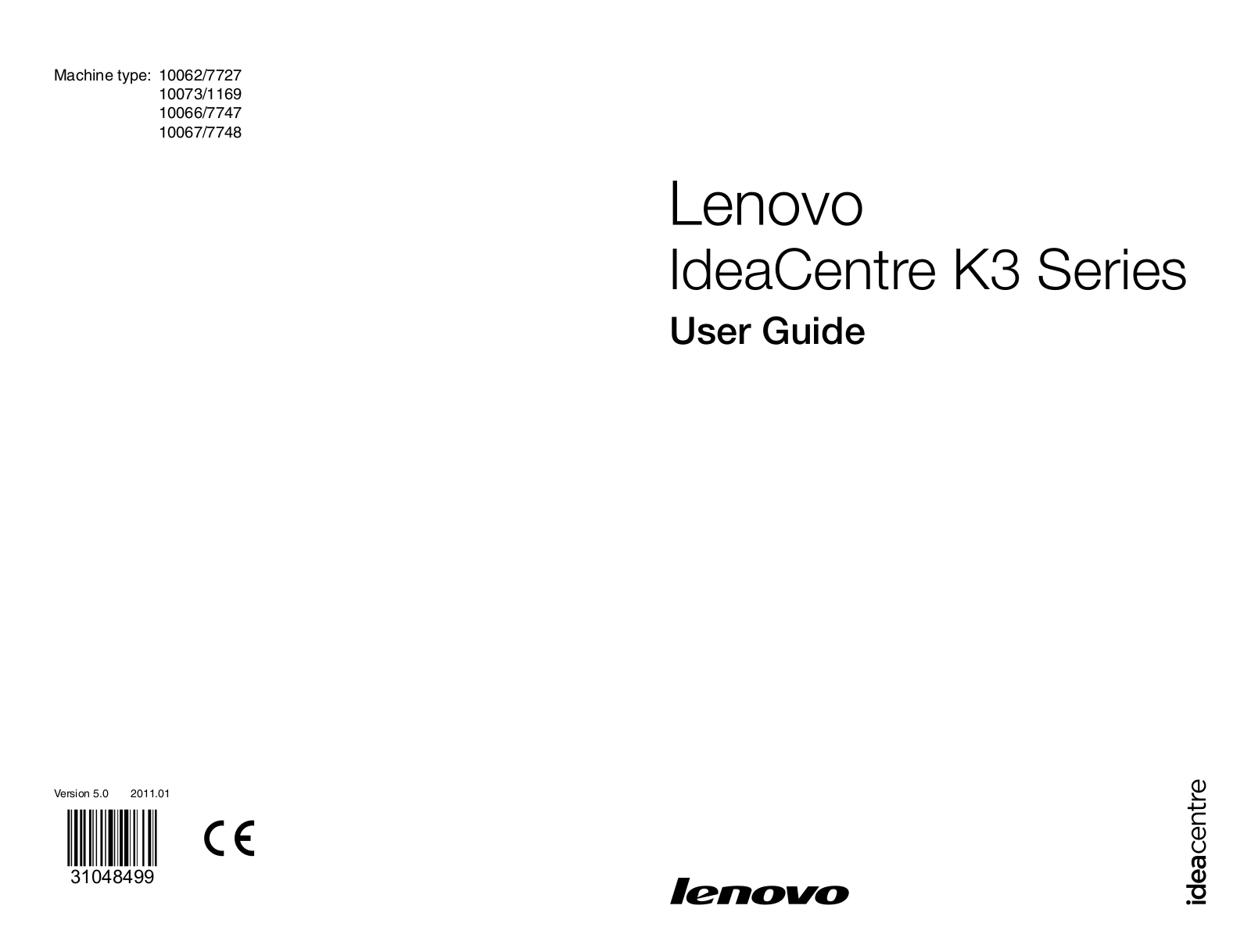 Lenovo 10066-7747, 10067-7748, 10062-7727, 10073-1169 User Manual