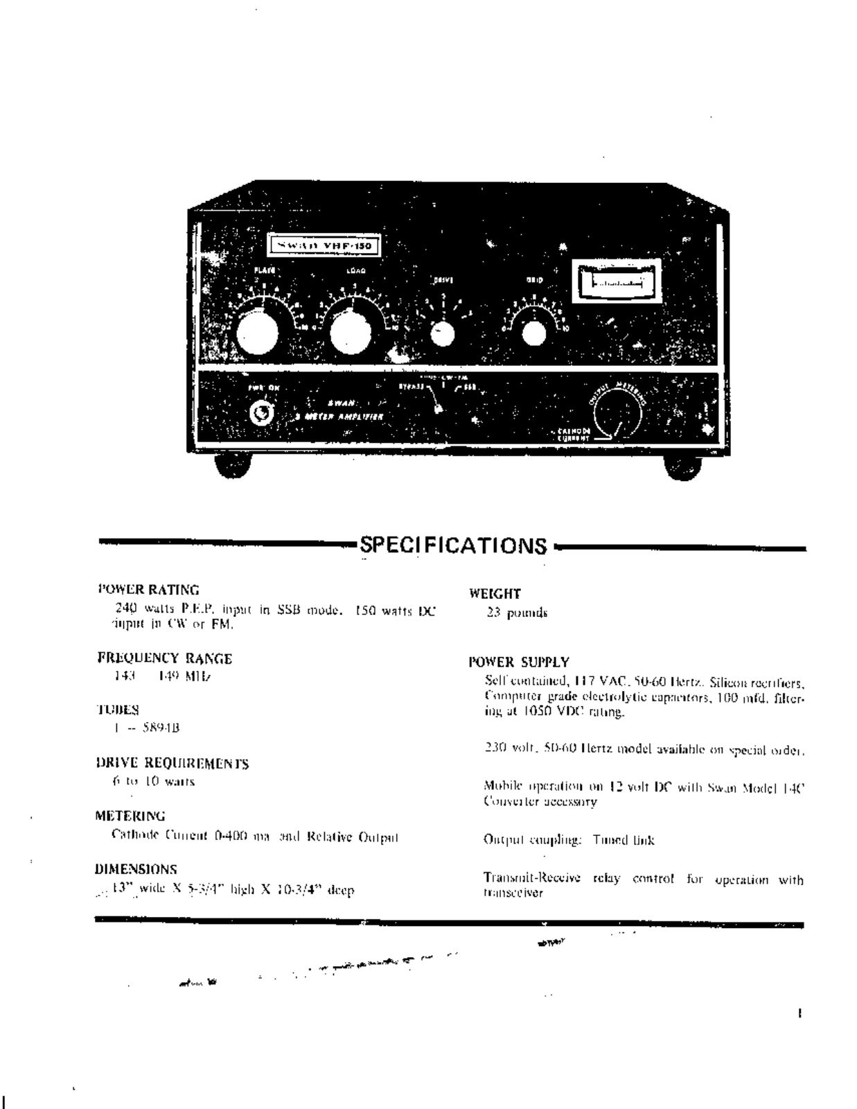 Swan VHF-150 User Manual (PAGE 02)