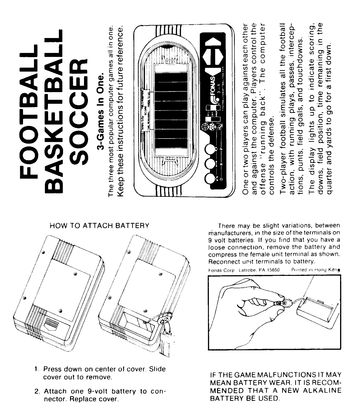 Fonas 3in1Sports User Guide