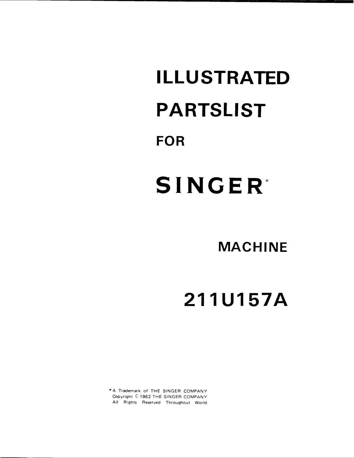 Singer 211U157A User Manual