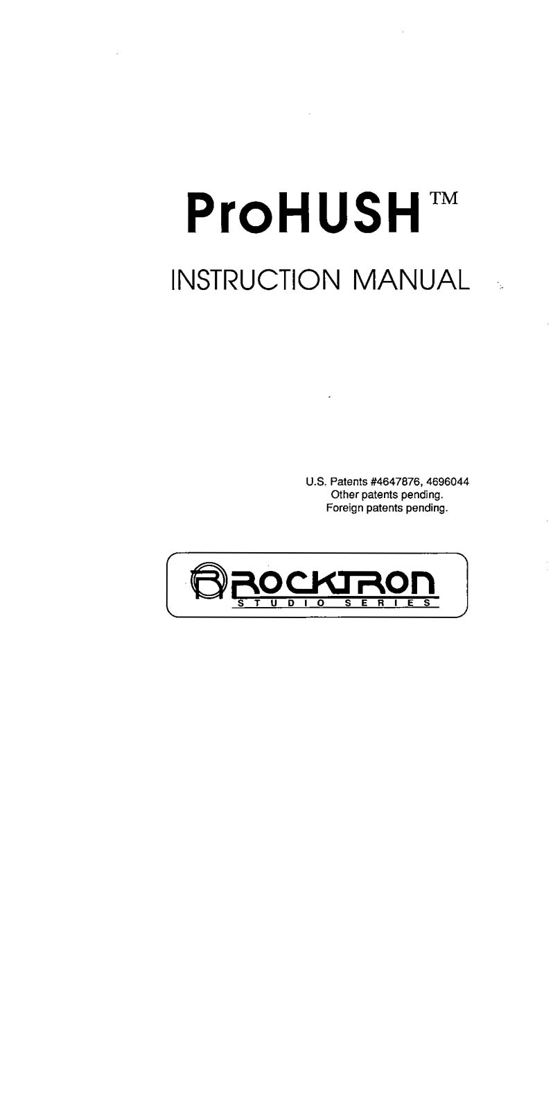 Rocktron PROHUSH User Manual