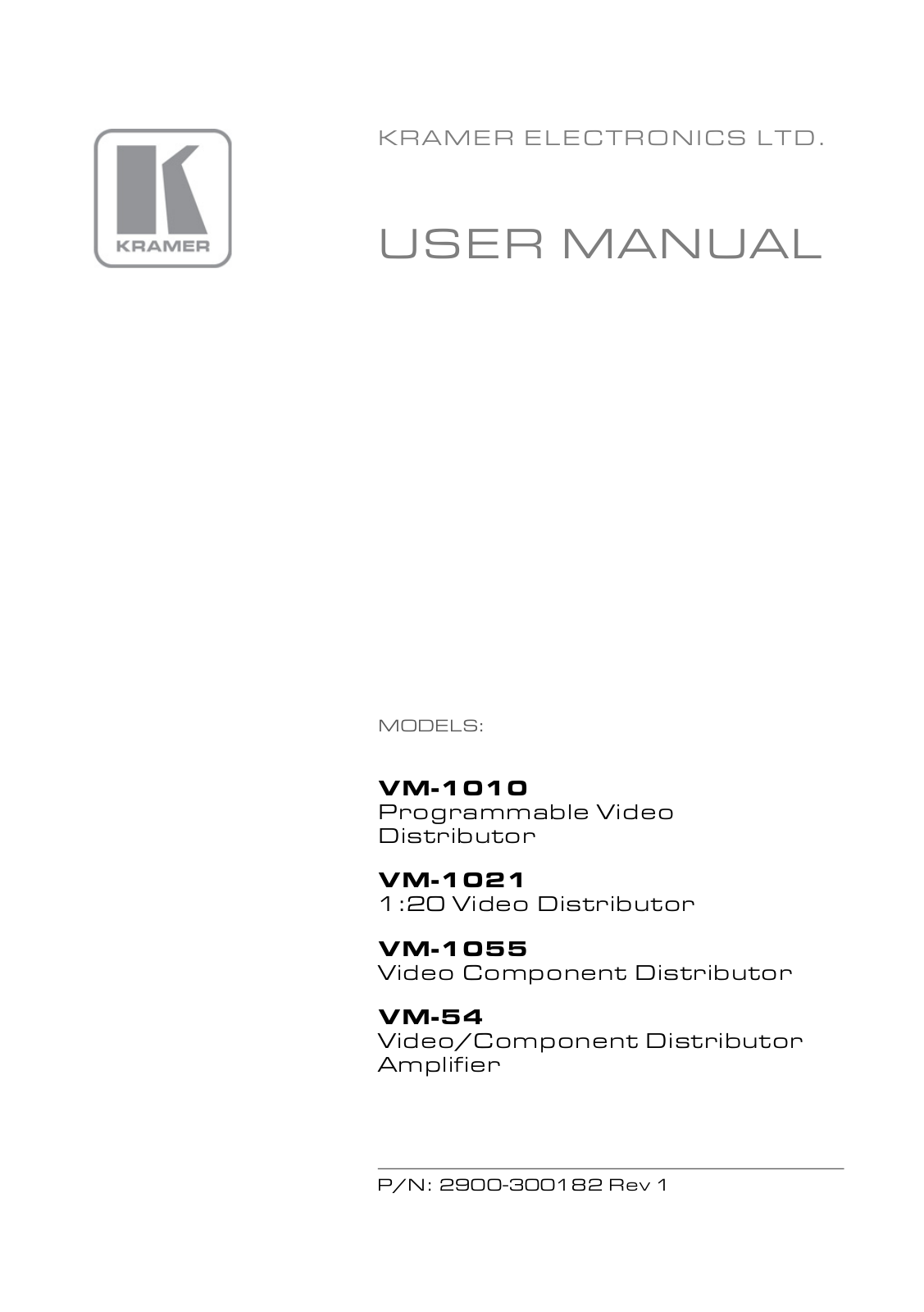 Kramer Electronics VM-1055 User Manual