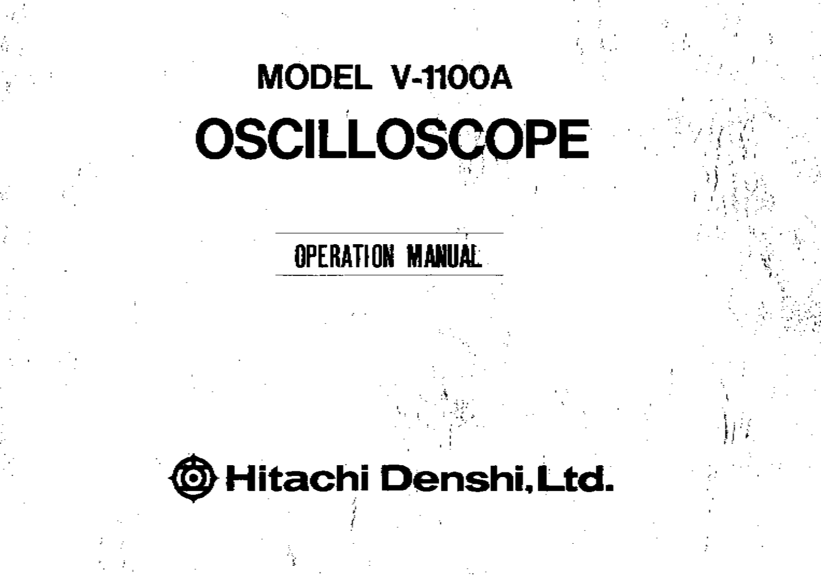 Hitachi V-1100A User Manual