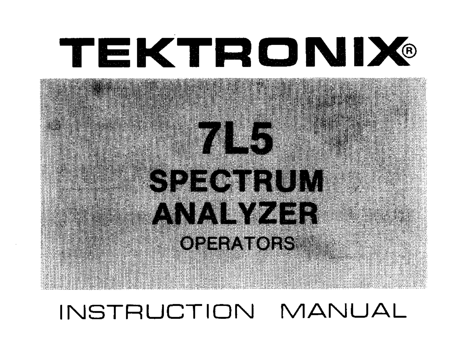 Tektronix 7L5 User Manual