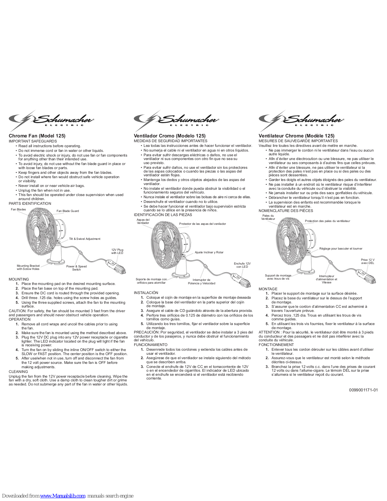 Schumacher 125 Instructions Manual