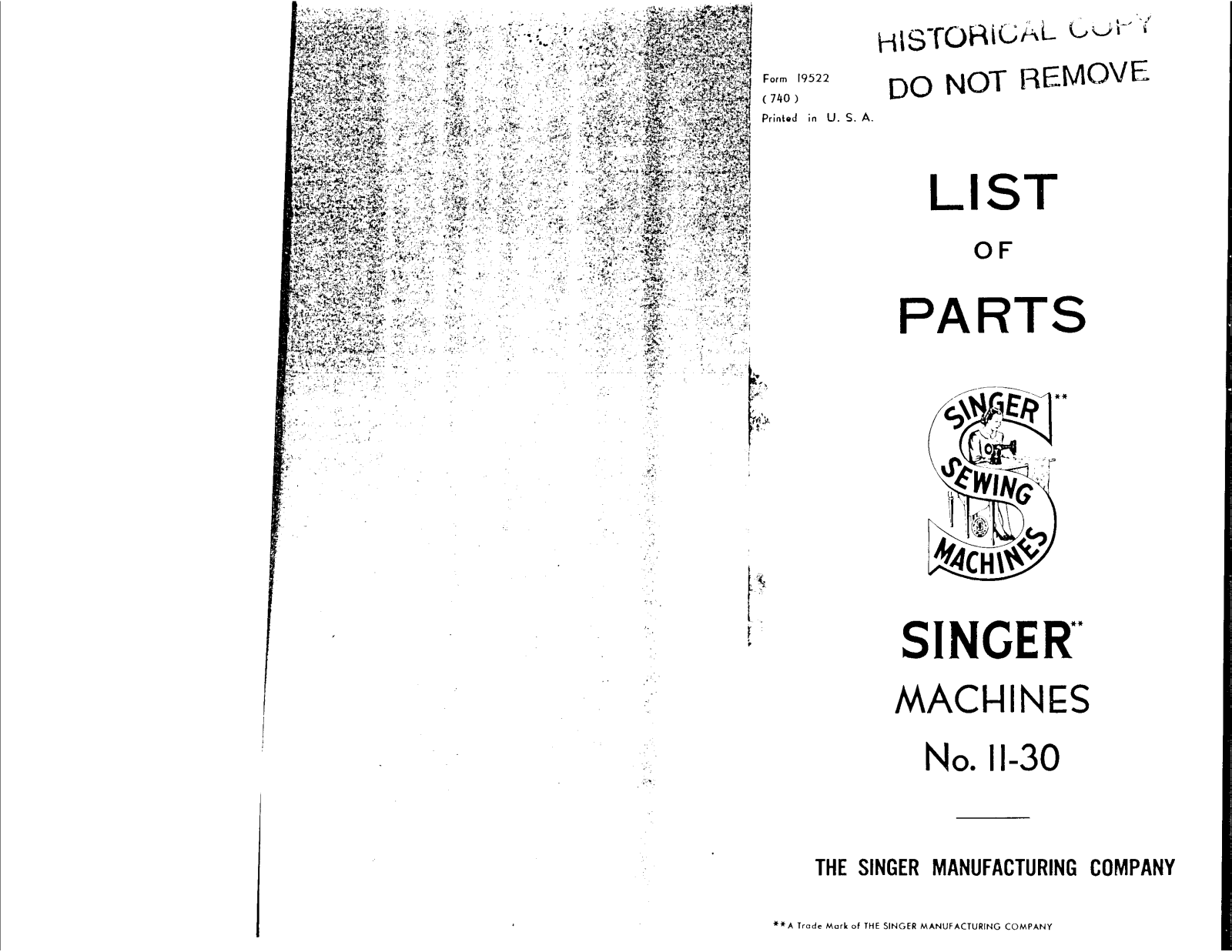 Singer 11-30 User Manual