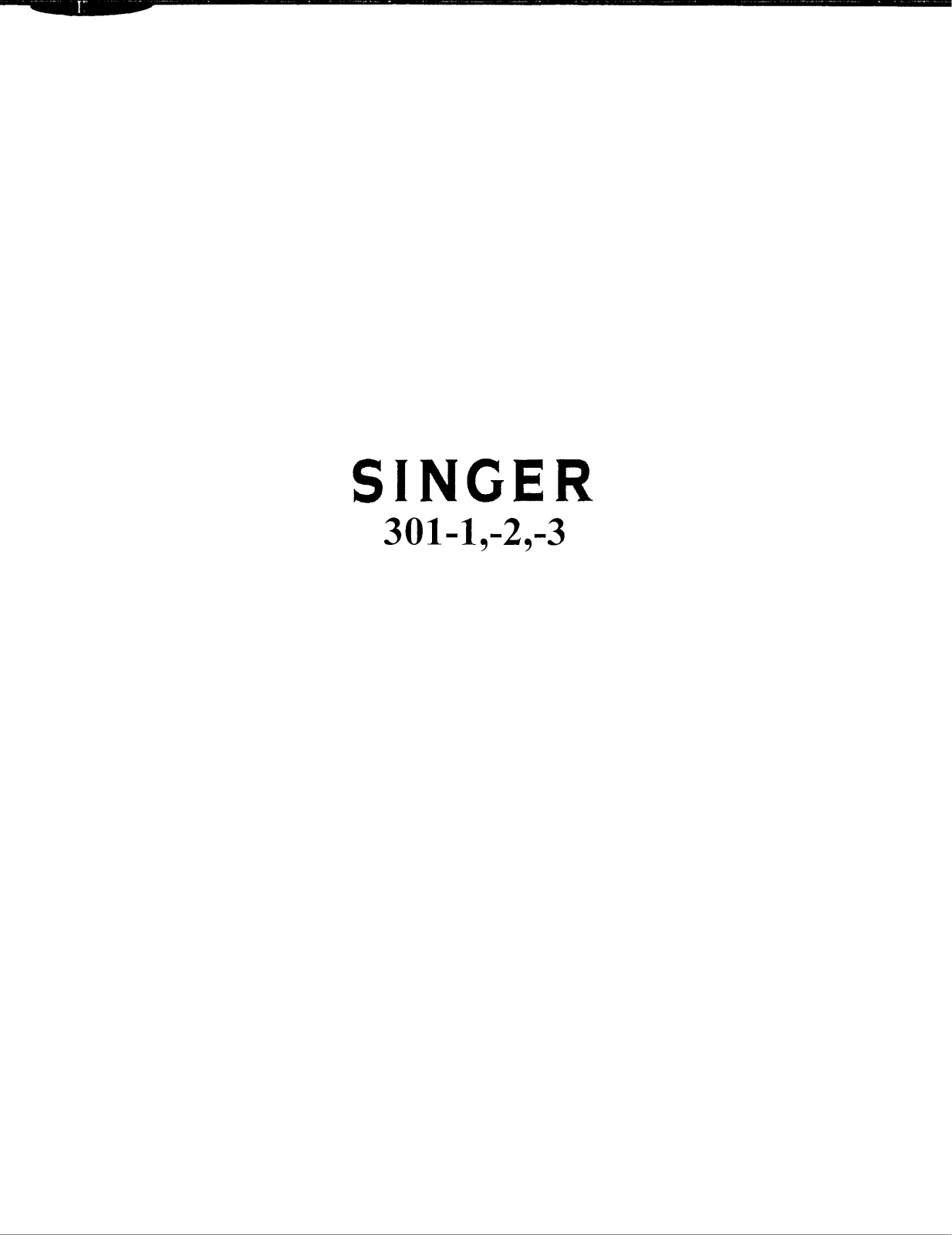 SINGER 301-1, 301-2, 301-3 Parts List