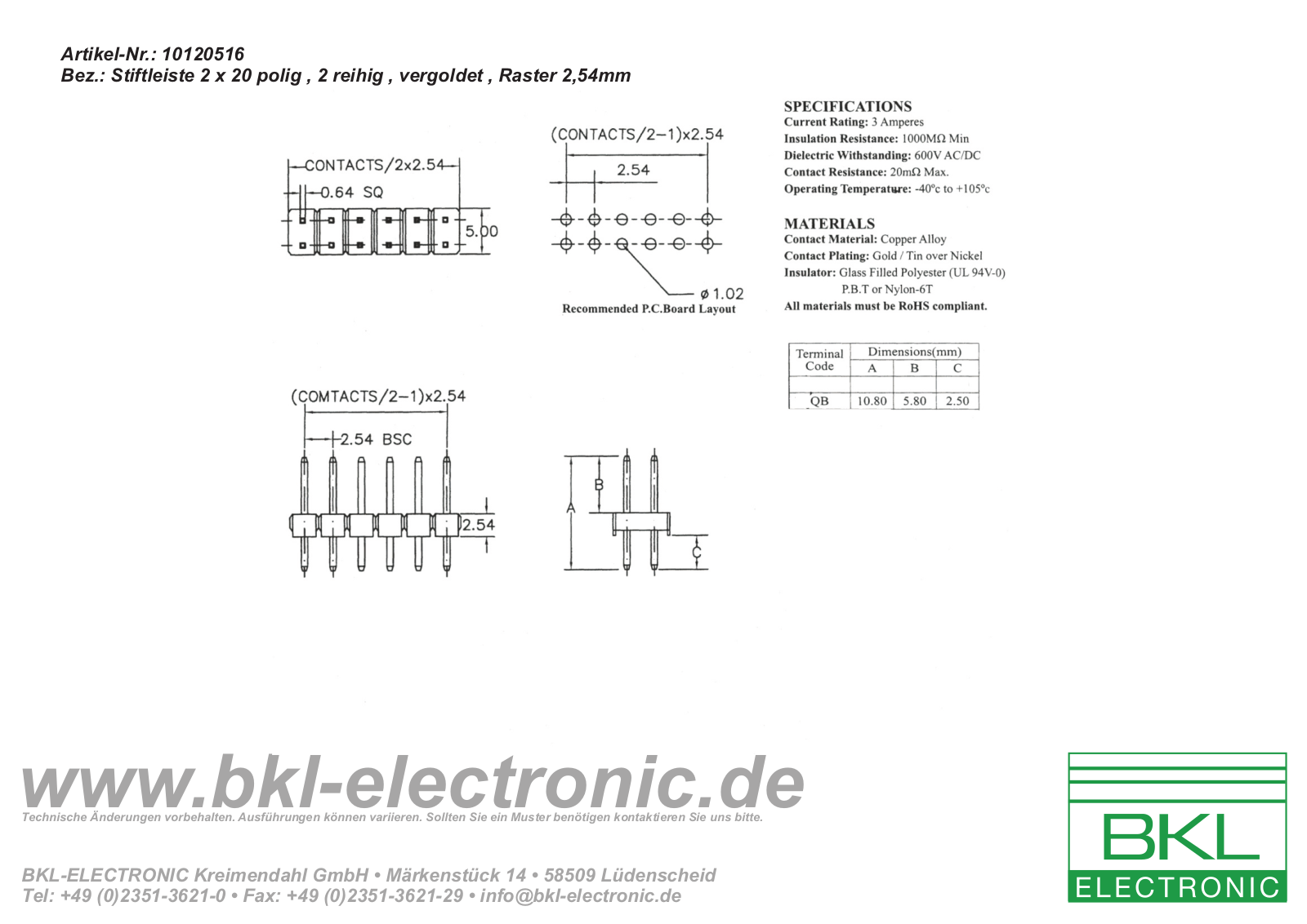 BKL BKL 10120516 Datasheet - ManualMachine.com