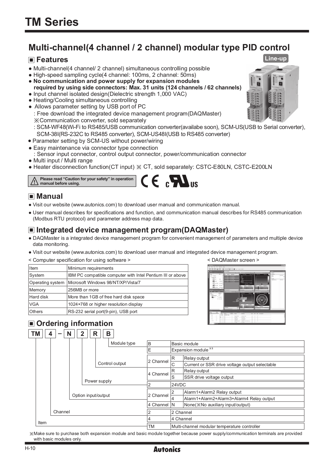 Autonics TM Specifications