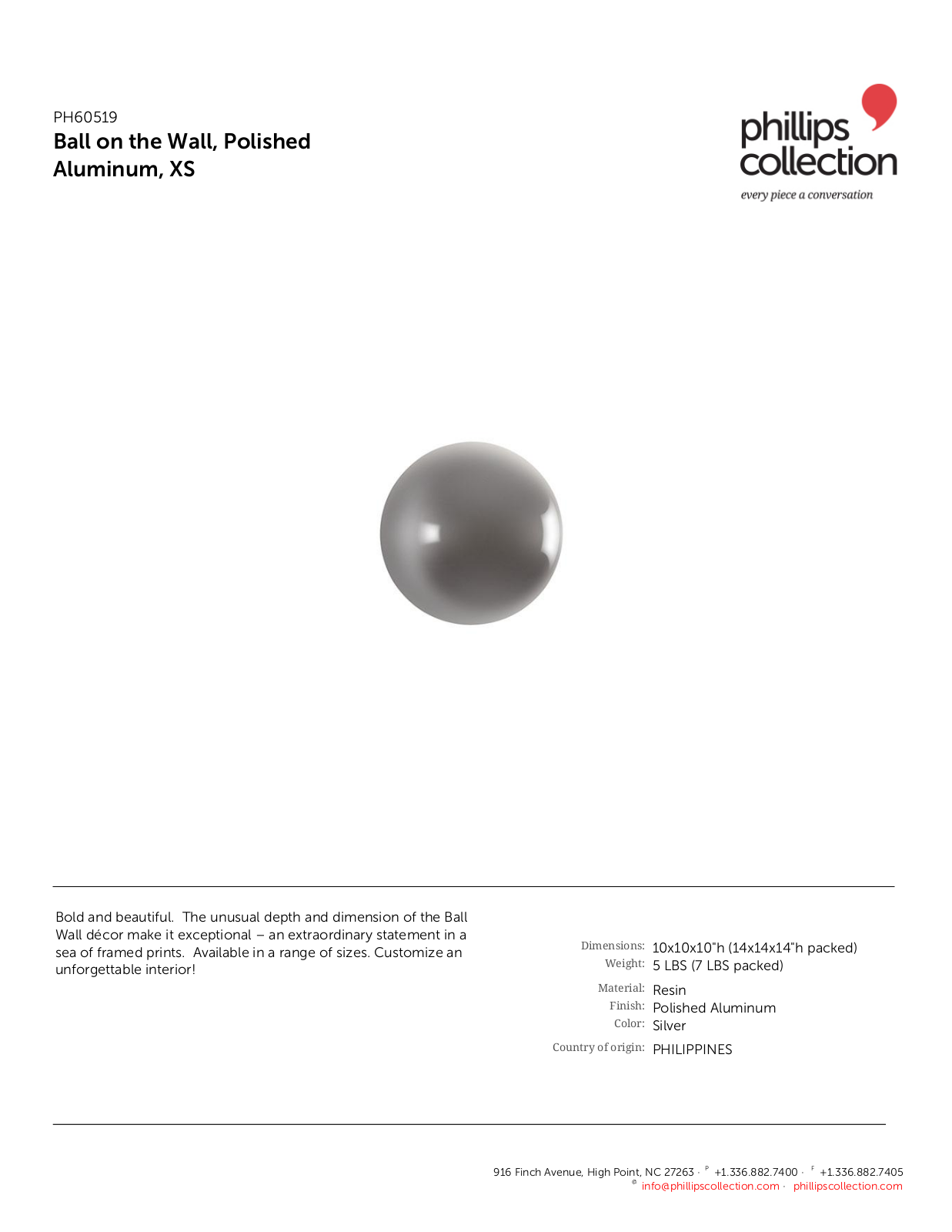 Phillips Collection W008172540 Specifications - ManualMachine.com